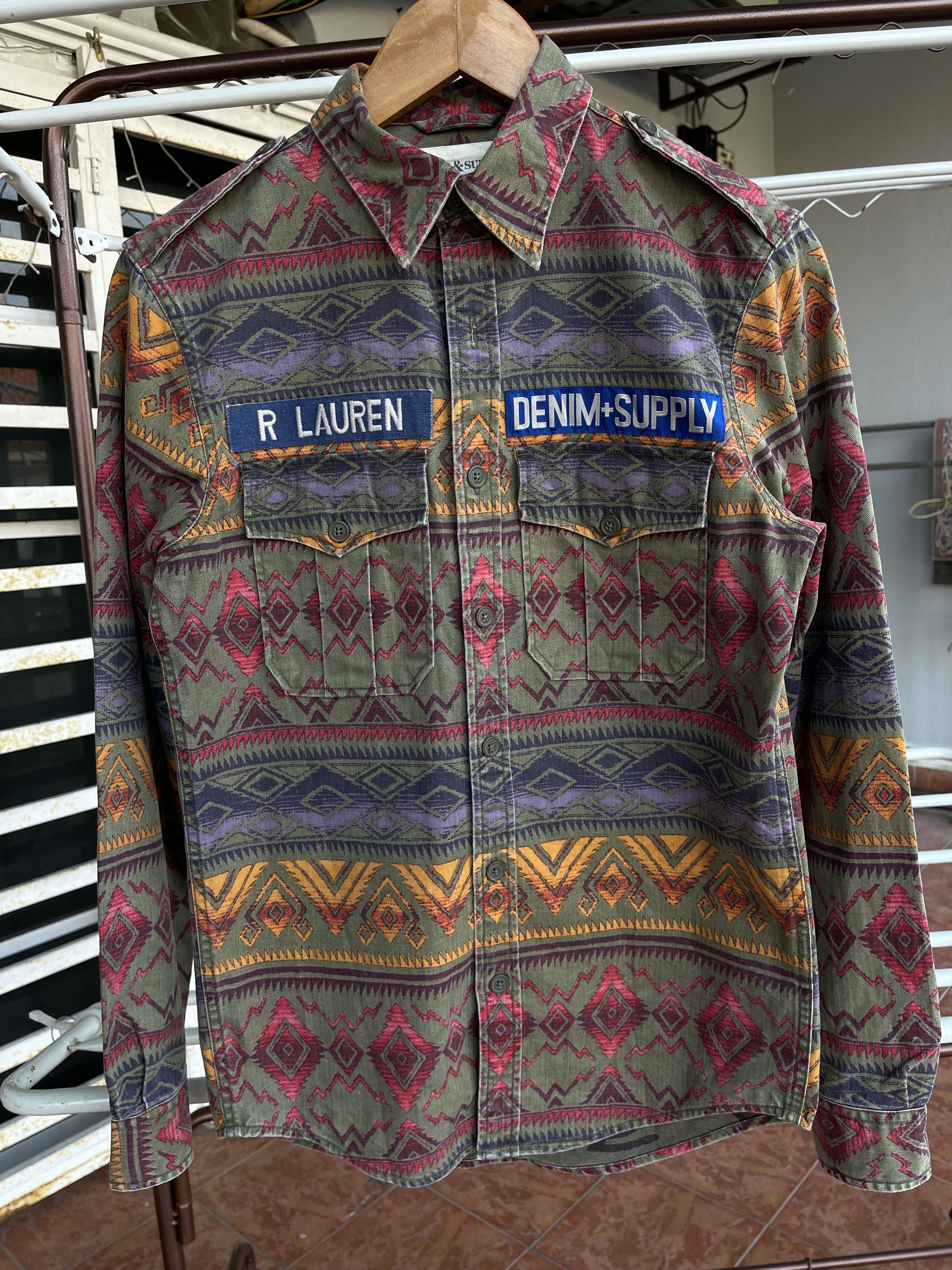 Aztech Mountain × Denim & Supply Ralph Lauren Long Sleeve Native Navajo Aztech KDot Flannel Shirt Size US XS / EU 42 / 0 - 2 Thumbnail