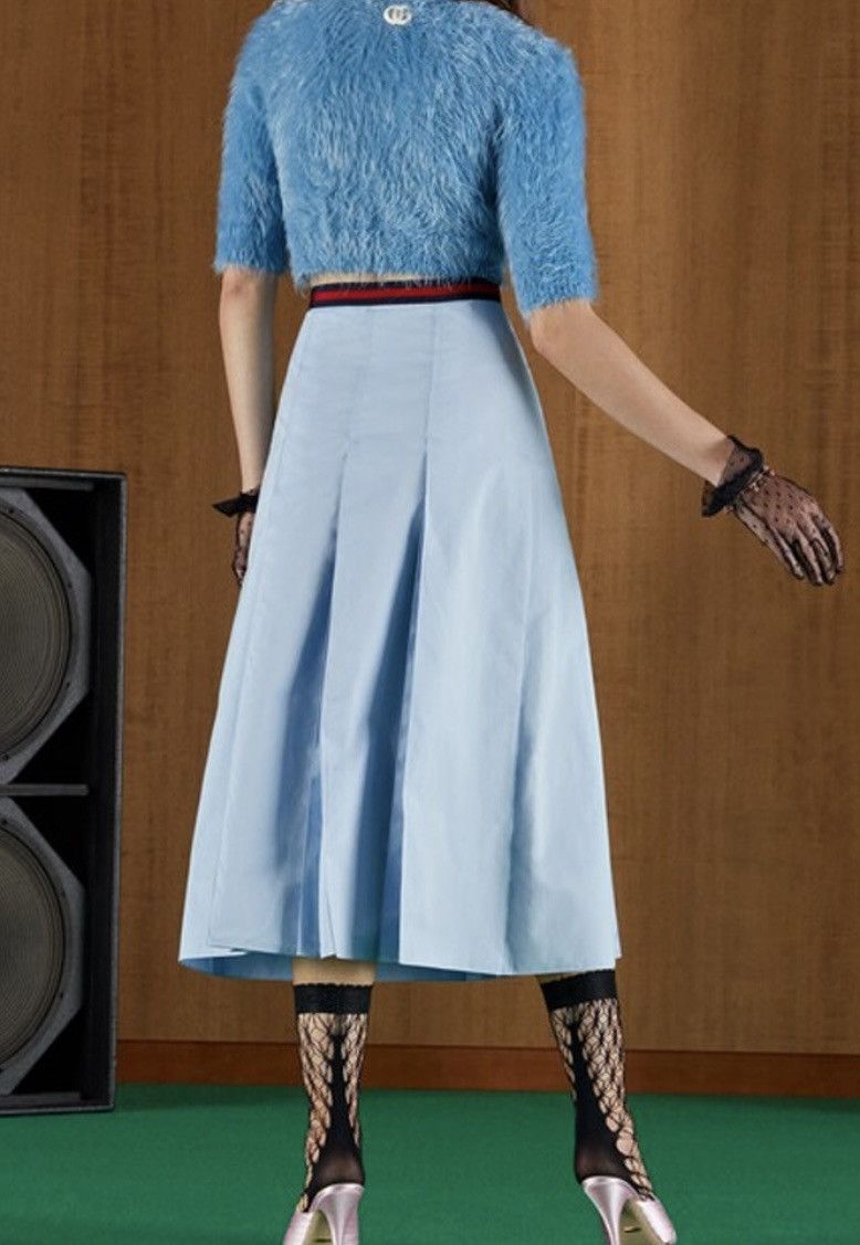 Gucci Gucci Pleated A-Line Heavy Cotton Poplin Skirt 695326 Size 26" / US 2 / IT 38 - 3 Thumbnail