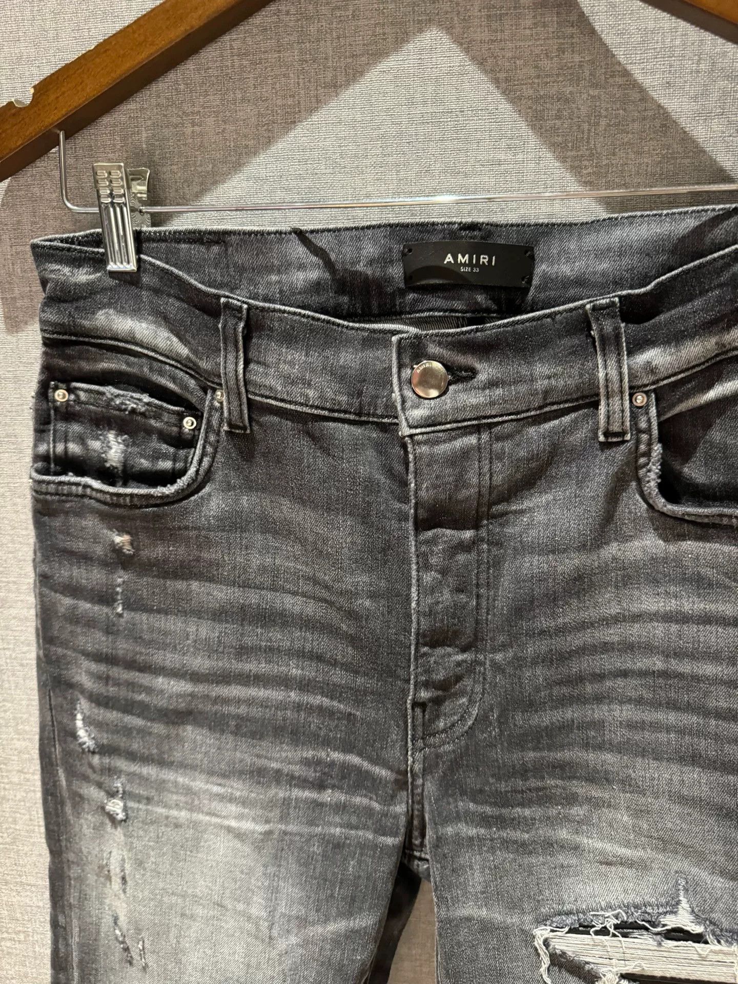 Amiri amiri distressed black gray denim jeans Size US 33 - 2 Thumbnail