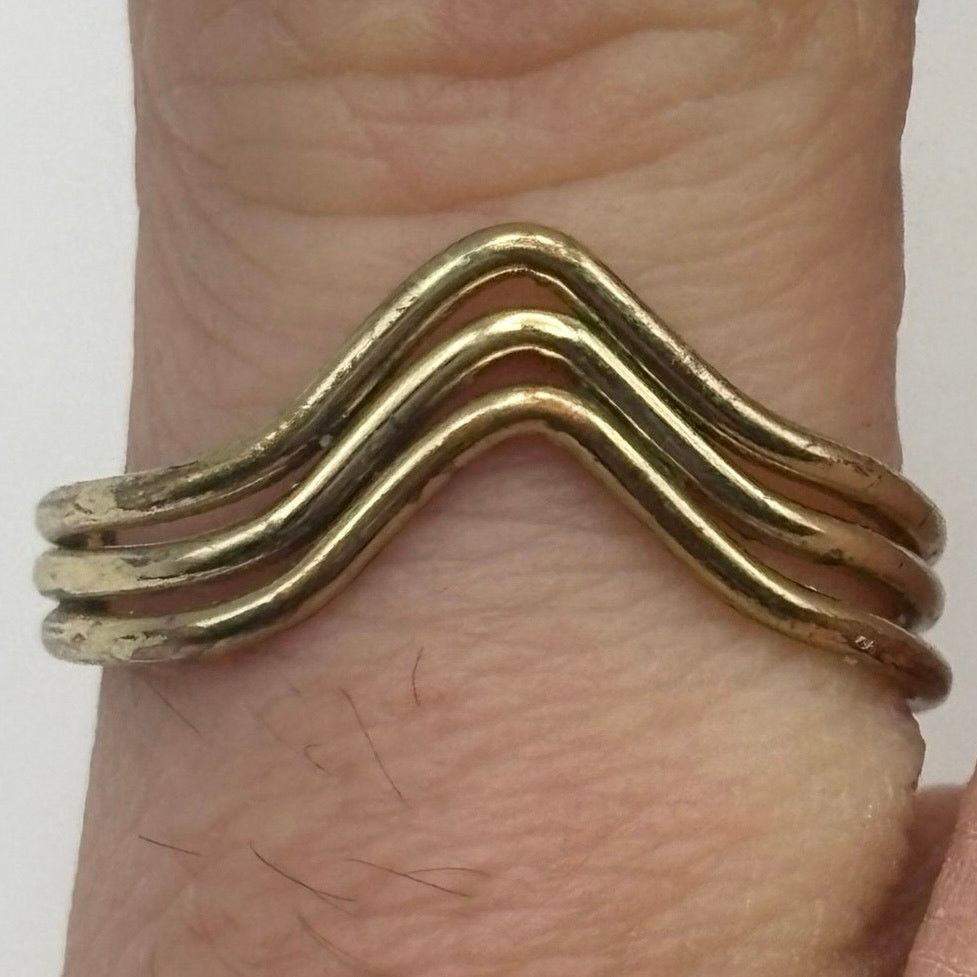 Other Gold Triple Chevron Ring Size ONE SIZE - 1 Thumbnail