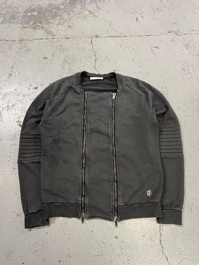 Pierre Balmain 2010s Pierre Balmain Double Zip Horpist Grey Biker Sweater Size US M / EU 48-50 / 2 - 4 Thumbnail