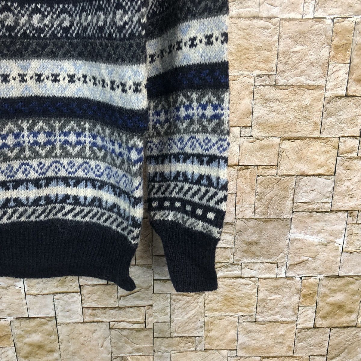 Homespun Knitwear × Japanese Brand × Vintage Back Number art Blue Knitwear like coogi #A773 Size M / US 6-8 / IT 42-44 - 8 Thumbnail