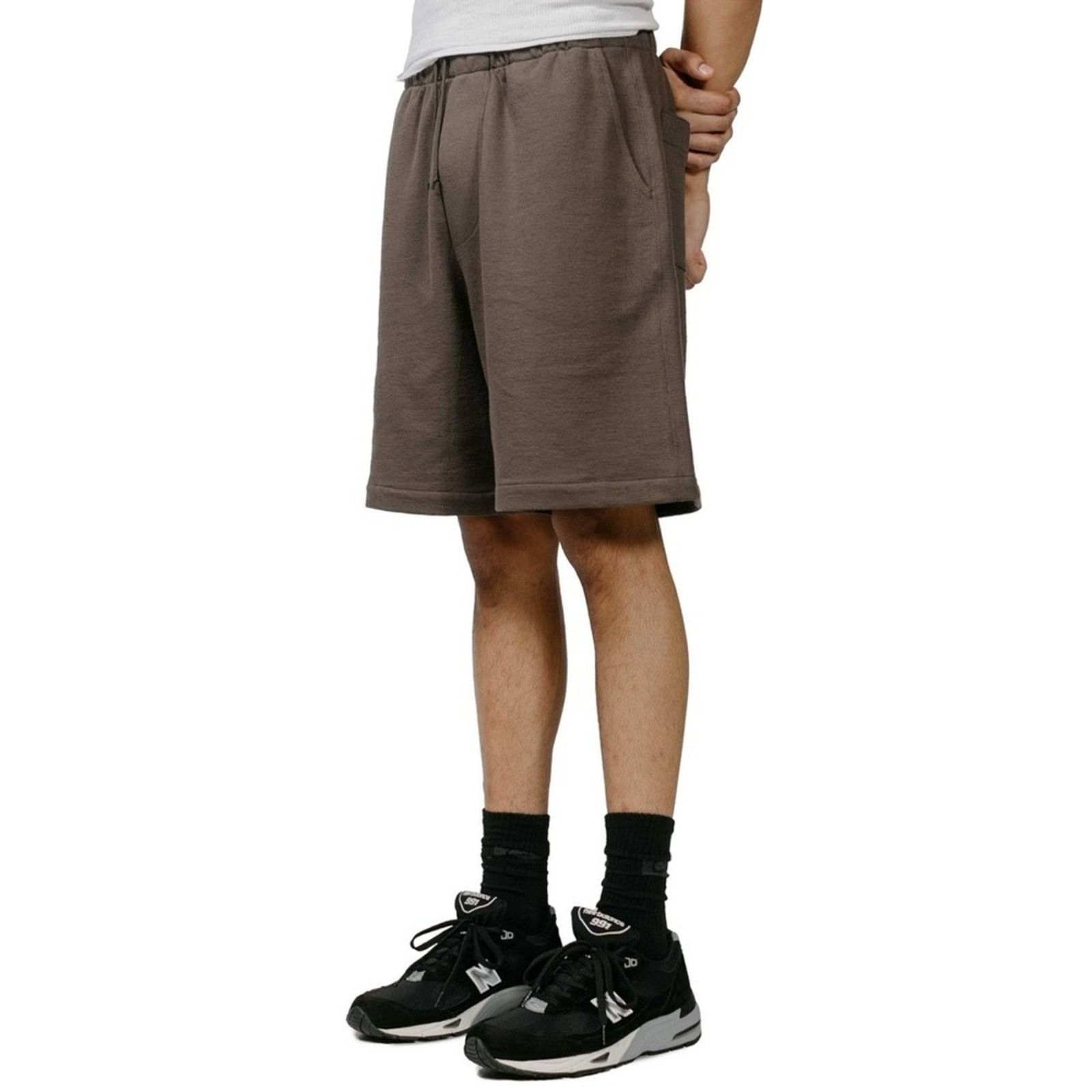 Textured Lounge Short - Brown Loose Fit Sweatshorts