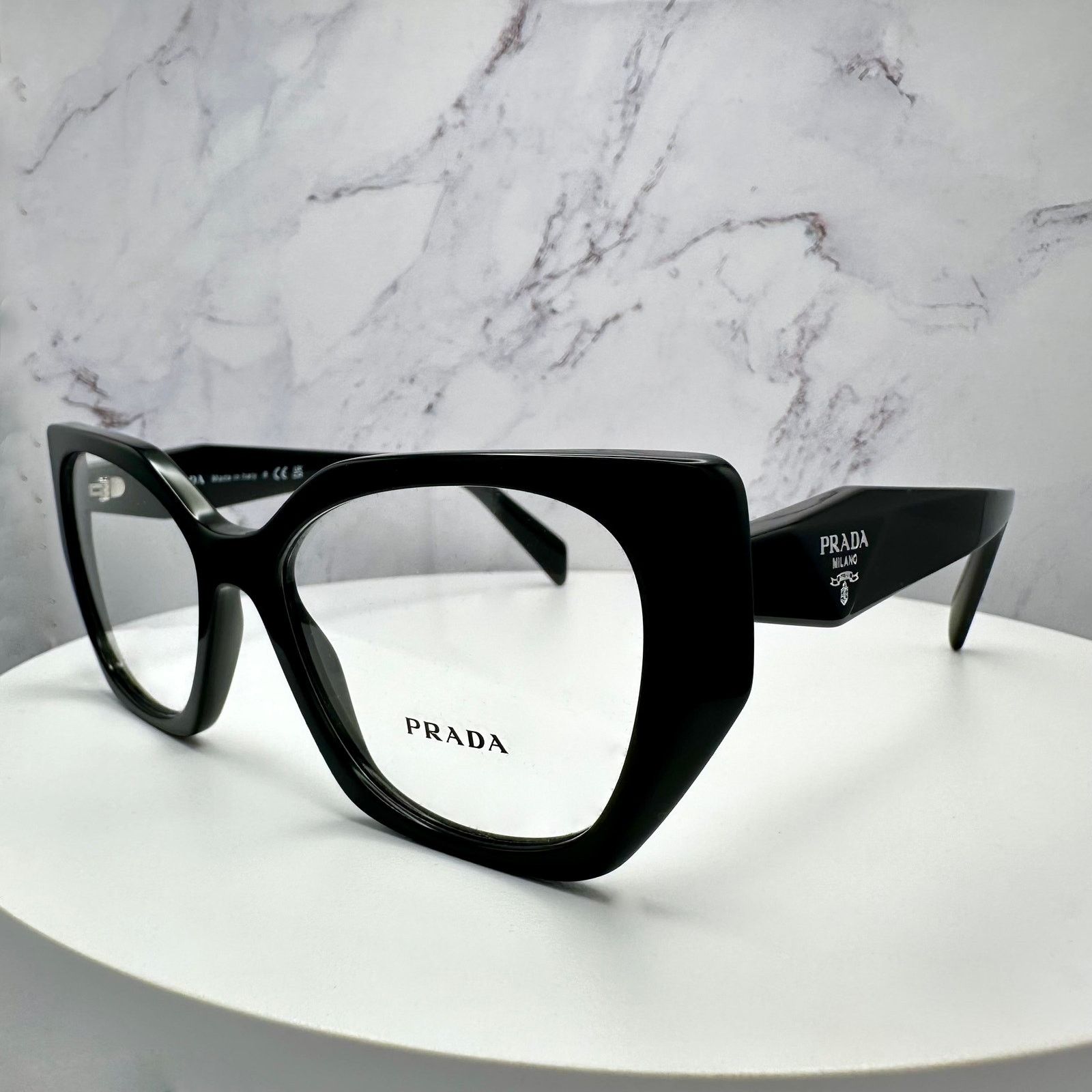 New Prada Eyeglasses Women Black Symbole Logo Glasses 52mm