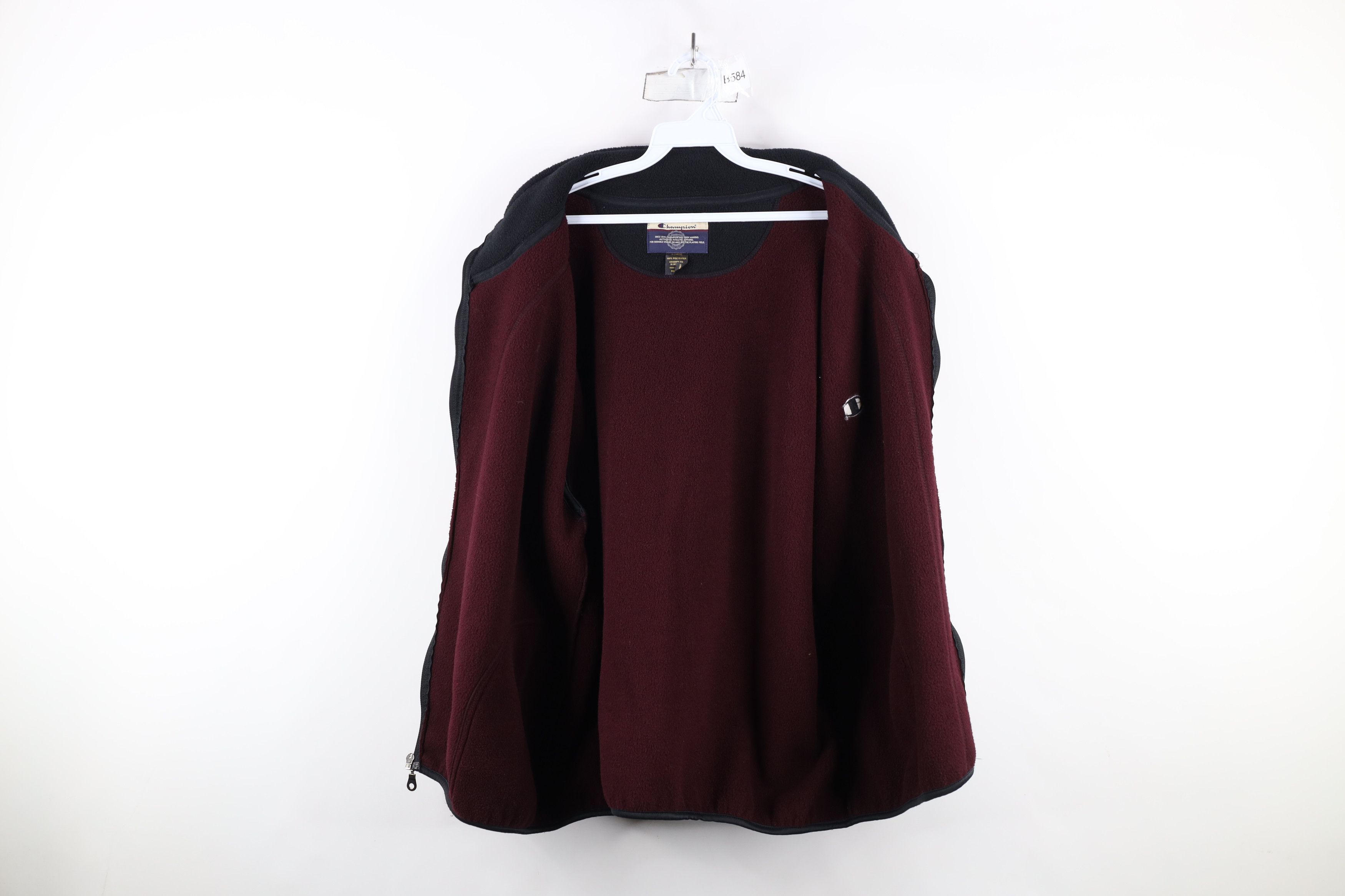 Champion × Vintage Vintage 90s Champion Logo Full Zip Fleece Vest Jacket Maroon Size US L / EU 52-54 / 3 - 9 Thumbnail