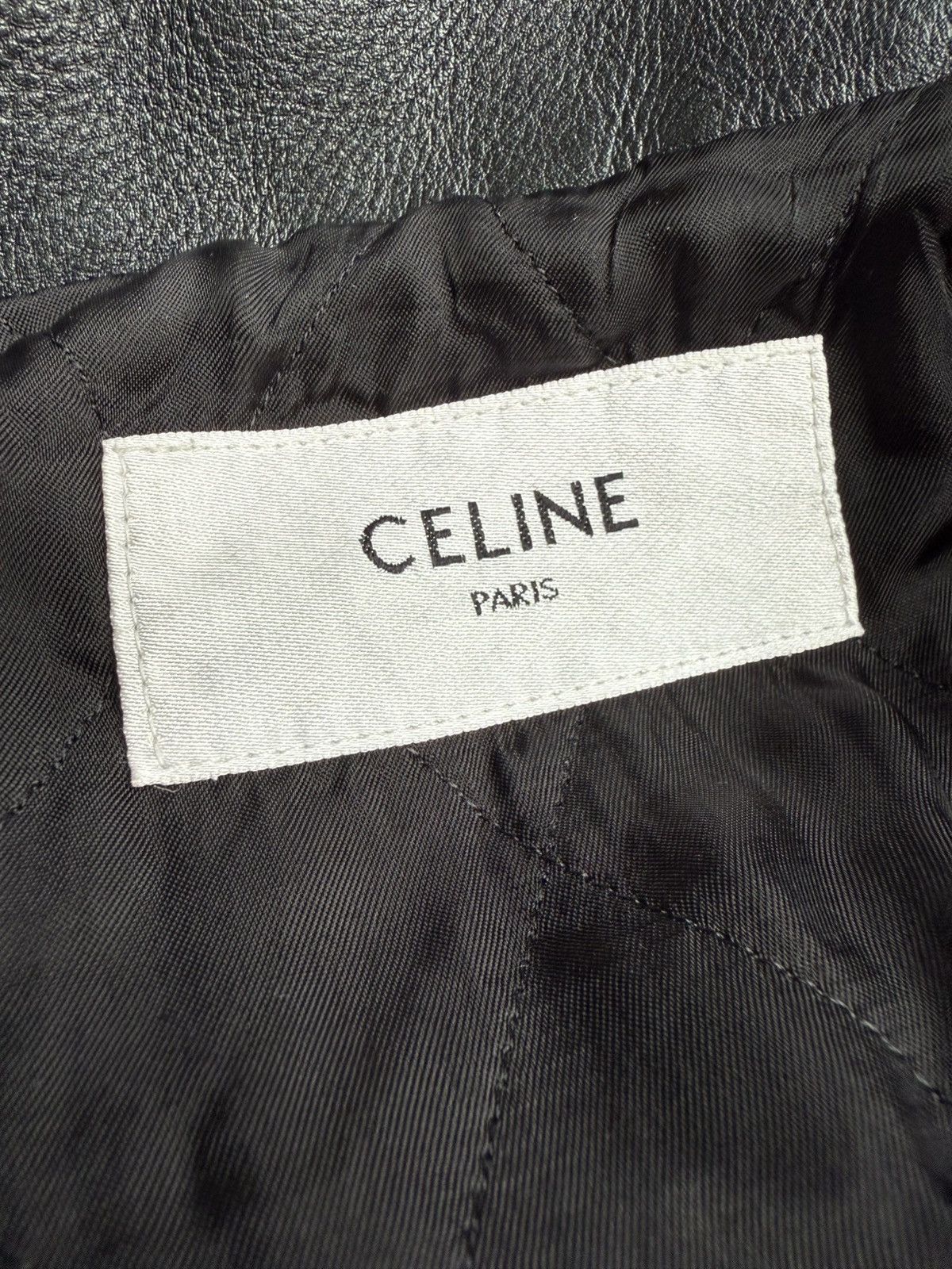 Celine $6.5k Celine Triomphe logo biker leather jacket Hedi Slimane Size US S / EU 44-46 / 1 - 22 Thumbnail
