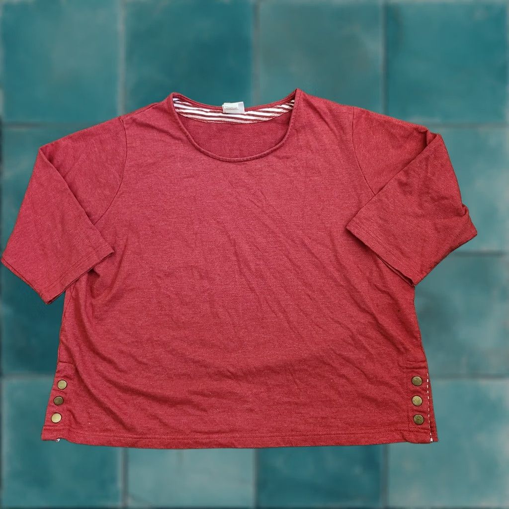 Vintage VINTAGE American Sweetheart Women's Red Heathered Blouse 3/4 Sleeve PXL Size XL / US 12-14 / IT 48-50 - 1 Thumbnail