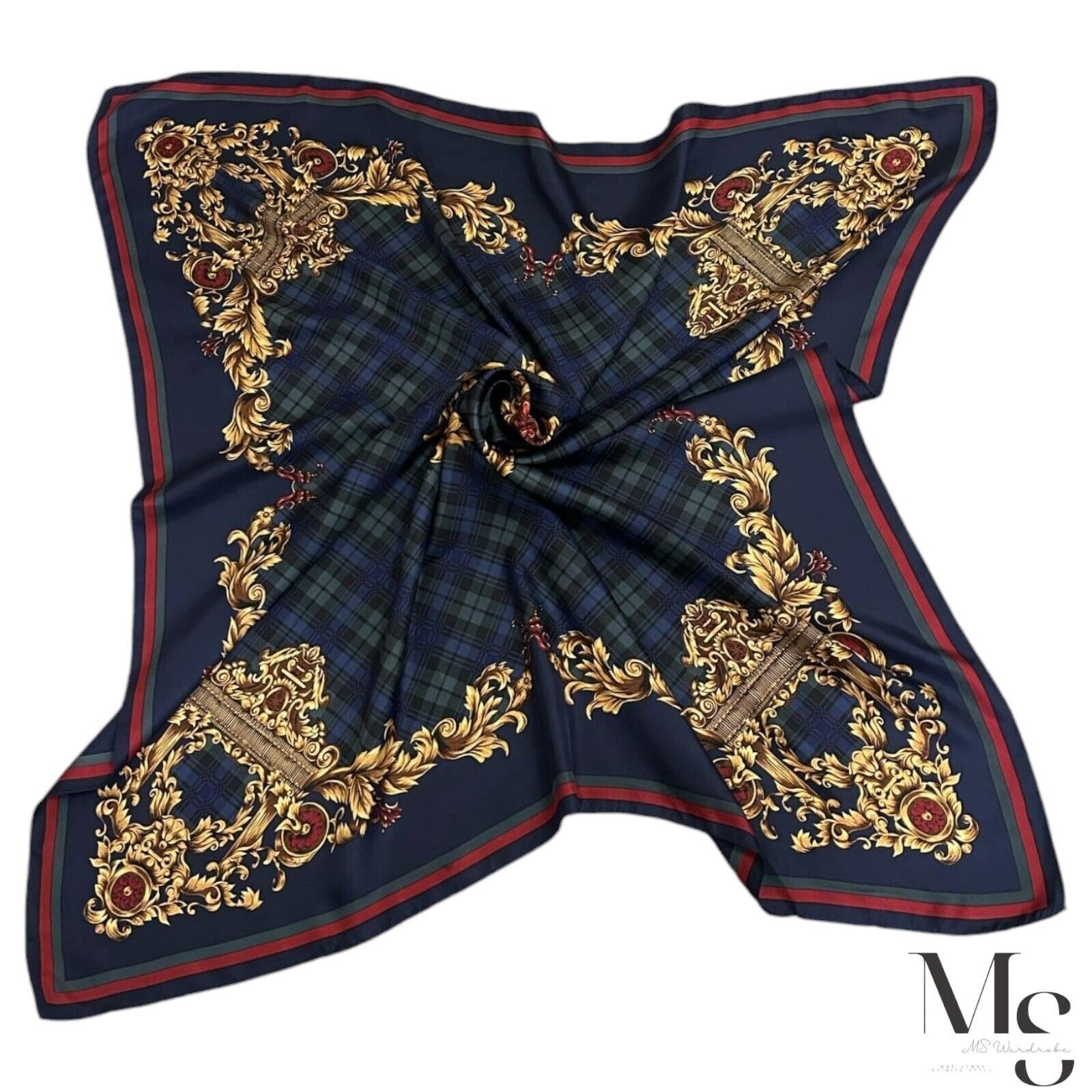 Ralph Lauren LAUREN RALPH LAUREN Tricolor Baroque Print Scarf Silk Italy Size ONE SIZE - 2 Thumbnail