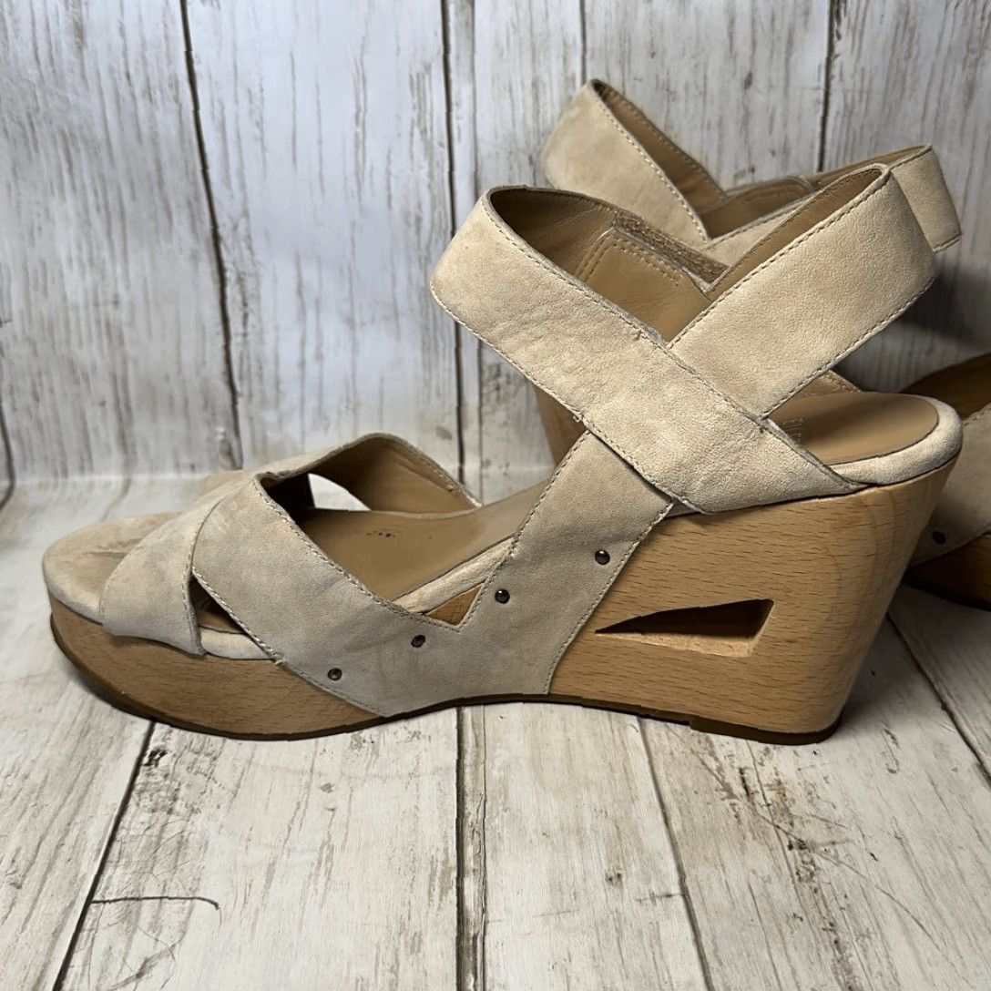 Eileen Fisher Eileen Fisher Sandal Wedge Women's Leather Tan Studded Platform 10 Size US 10 / IT 40 - 4 Thumbnail