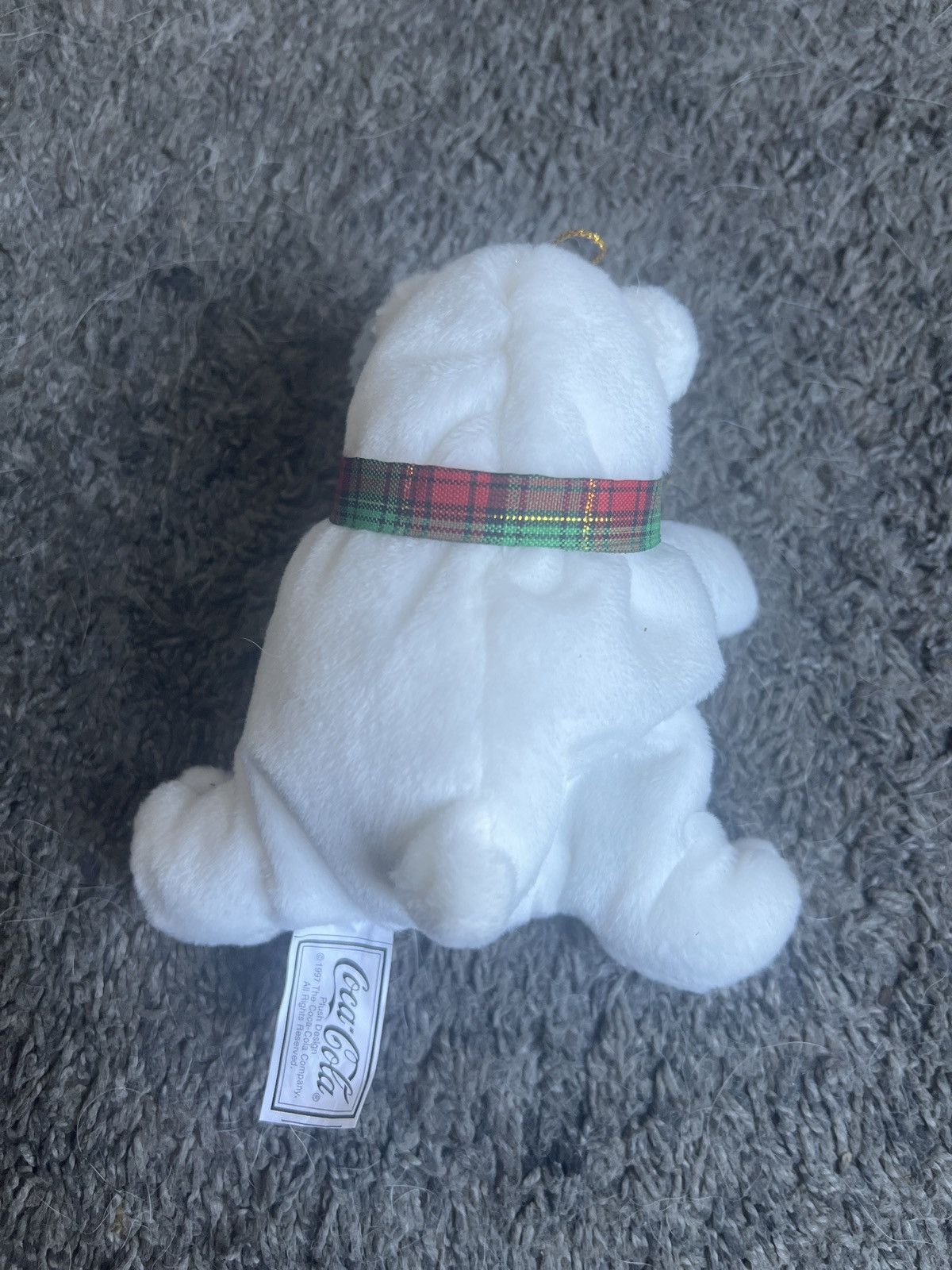 Coca Cola 1997 Coca-Cola Polar Bear In Red Bow Bean Bag Plush Size ONE SIZE - 2 Thumbnail