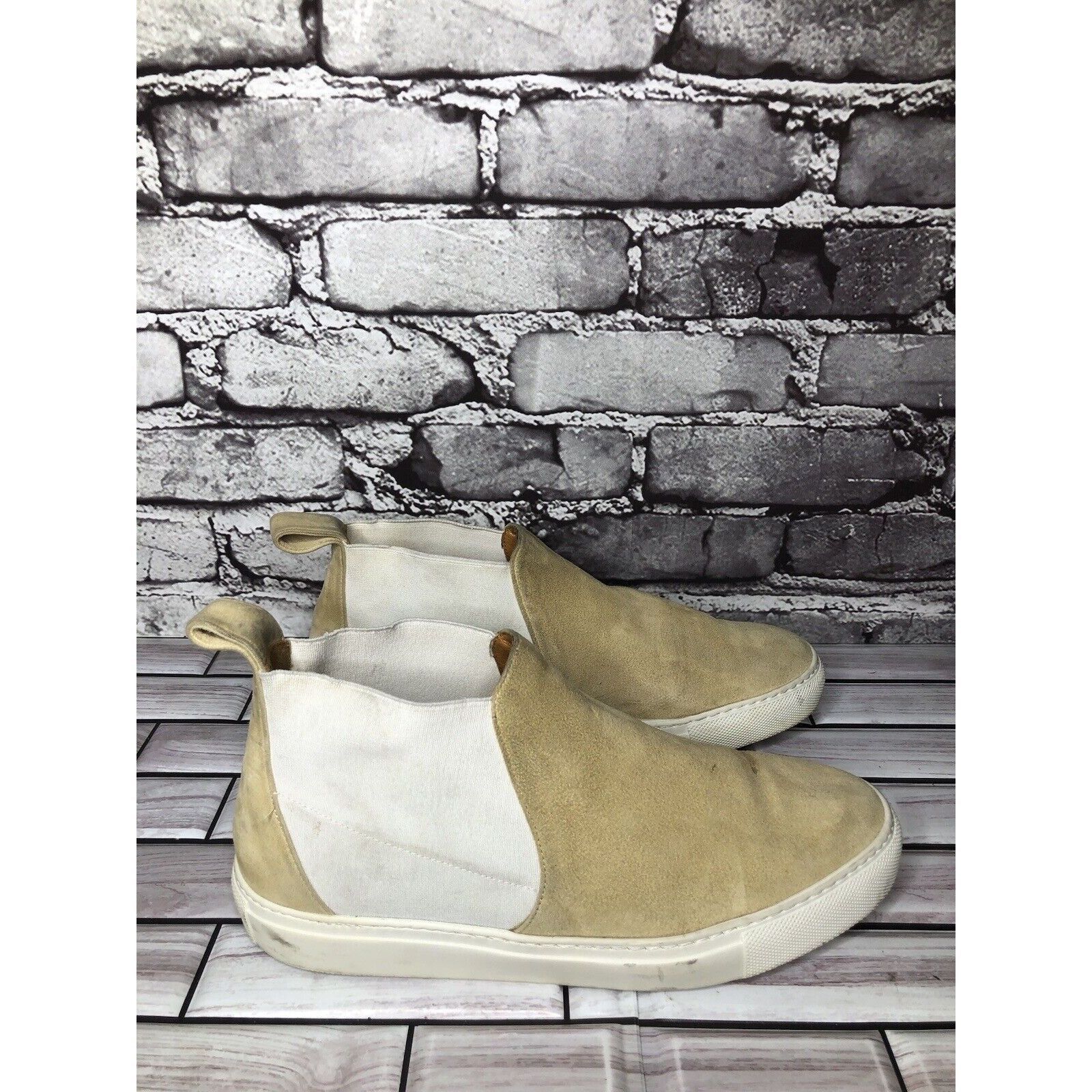 & Other Stories & Other Stories Beige Tan Suede White Textile Ankle Shoes Wo Size US 8 / IT 38 - 16 Thumbnail