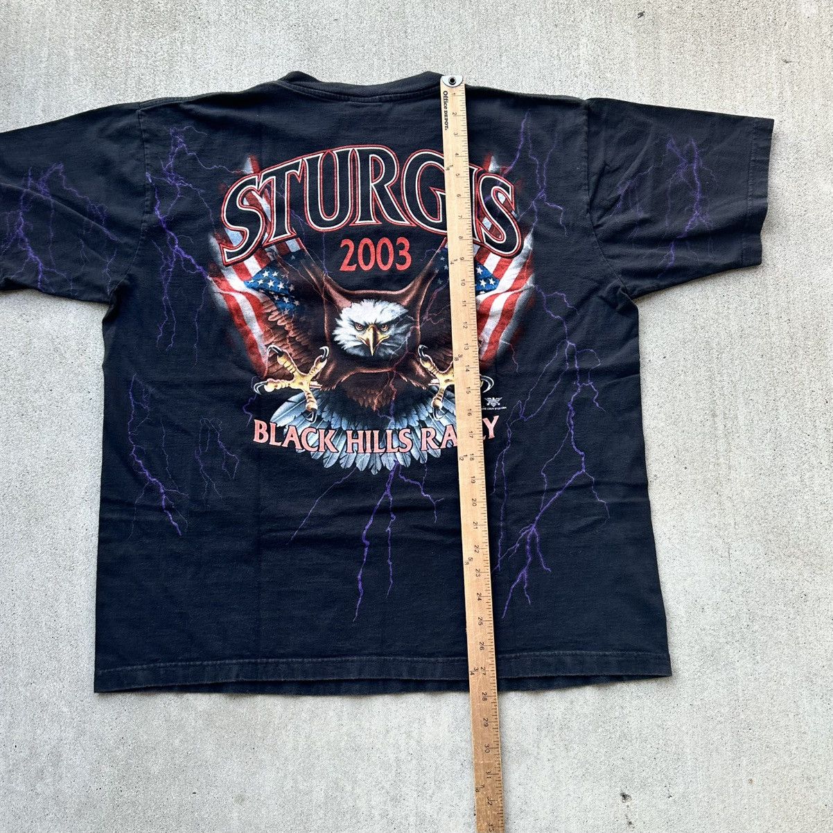 Vintage Vintage Sturgis 03 Bike Rally T Shirt Lighting Bolt Eagle Size US XL / EU 56 / 4 - 7 Thumbnail