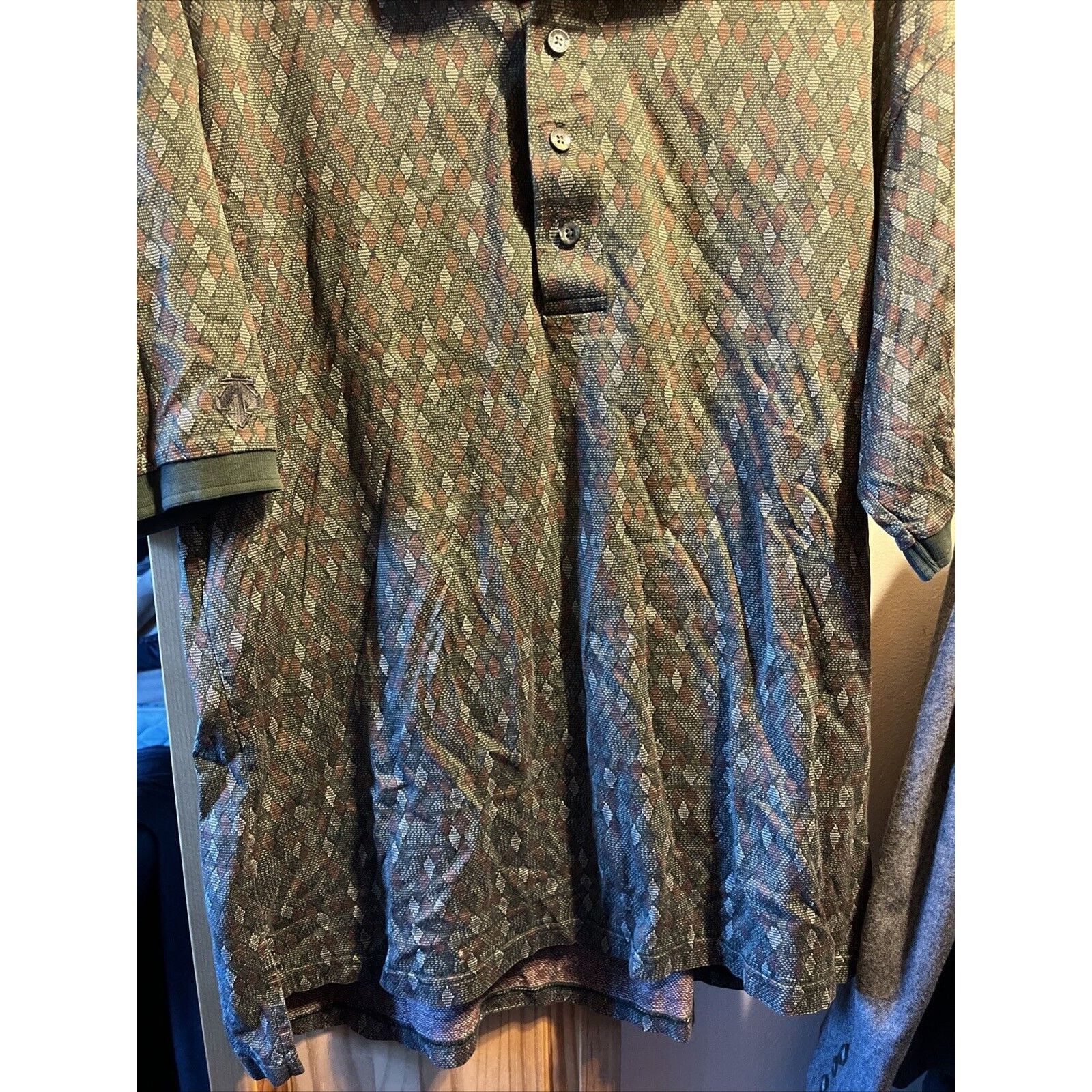 Descente Descente Men’s L Polo Shirt Golf Gray Abstract Geometric SS Size US L / EU 52-54 / 3 - 8 Thumbnail