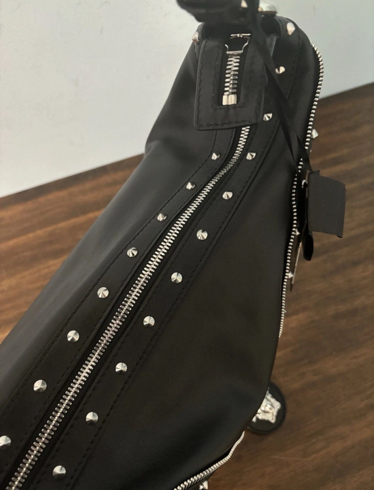 Versace Versace Studded Repeat Medium Hobo Bag Black Size ONE SIZE - 11 Thumbnail