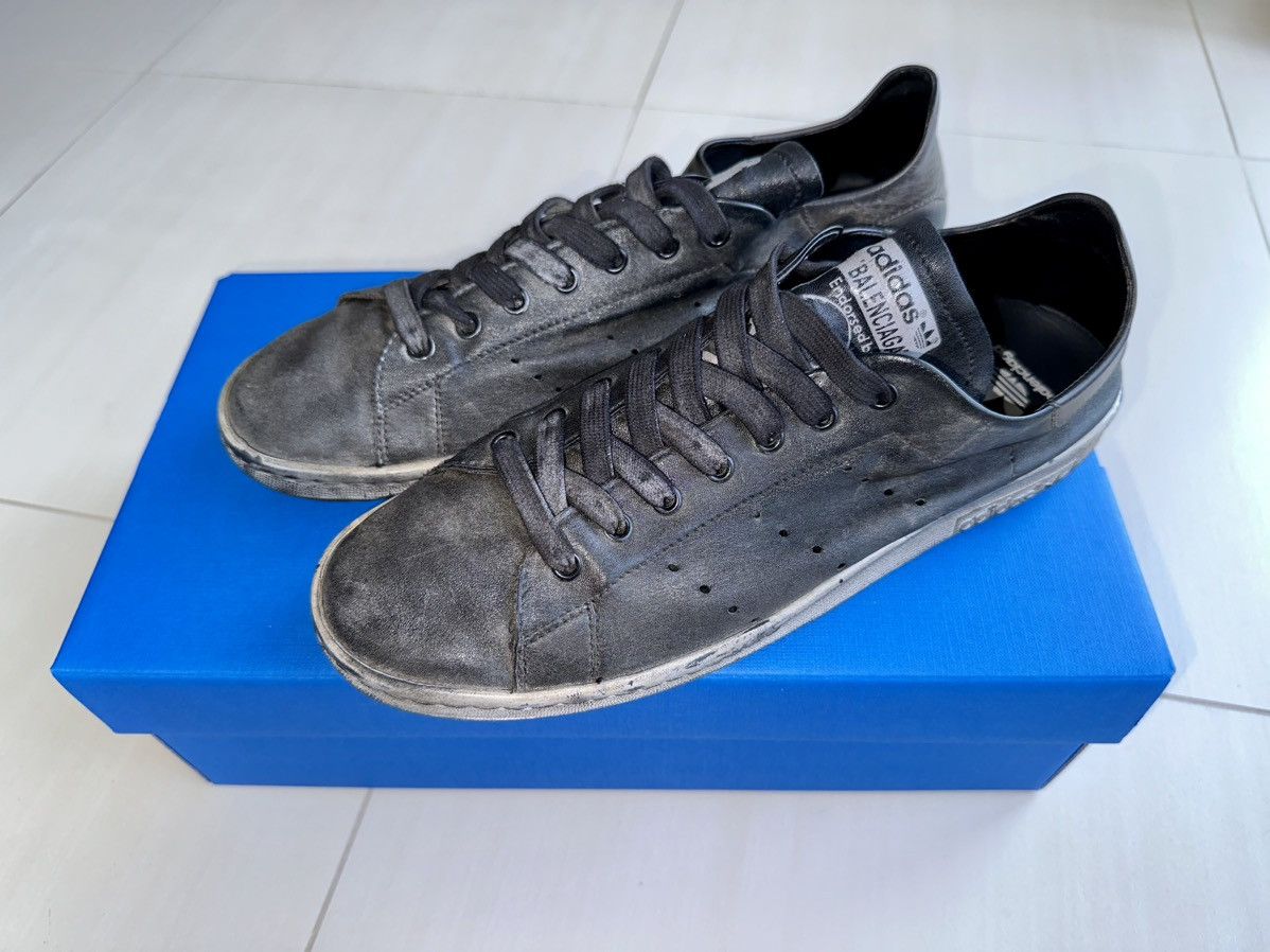 Pre-owned Adidas X Balenciaga Adidas Stan Smiths (worn Out Black) Size 43 Shoes