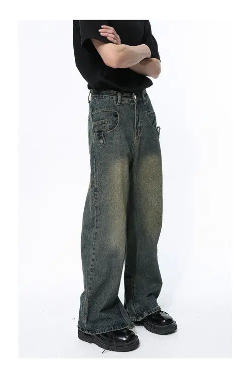 Other Vintage washed distressed zipper straight jeans Size US 32 / EU 48 - 5 Thumbnail