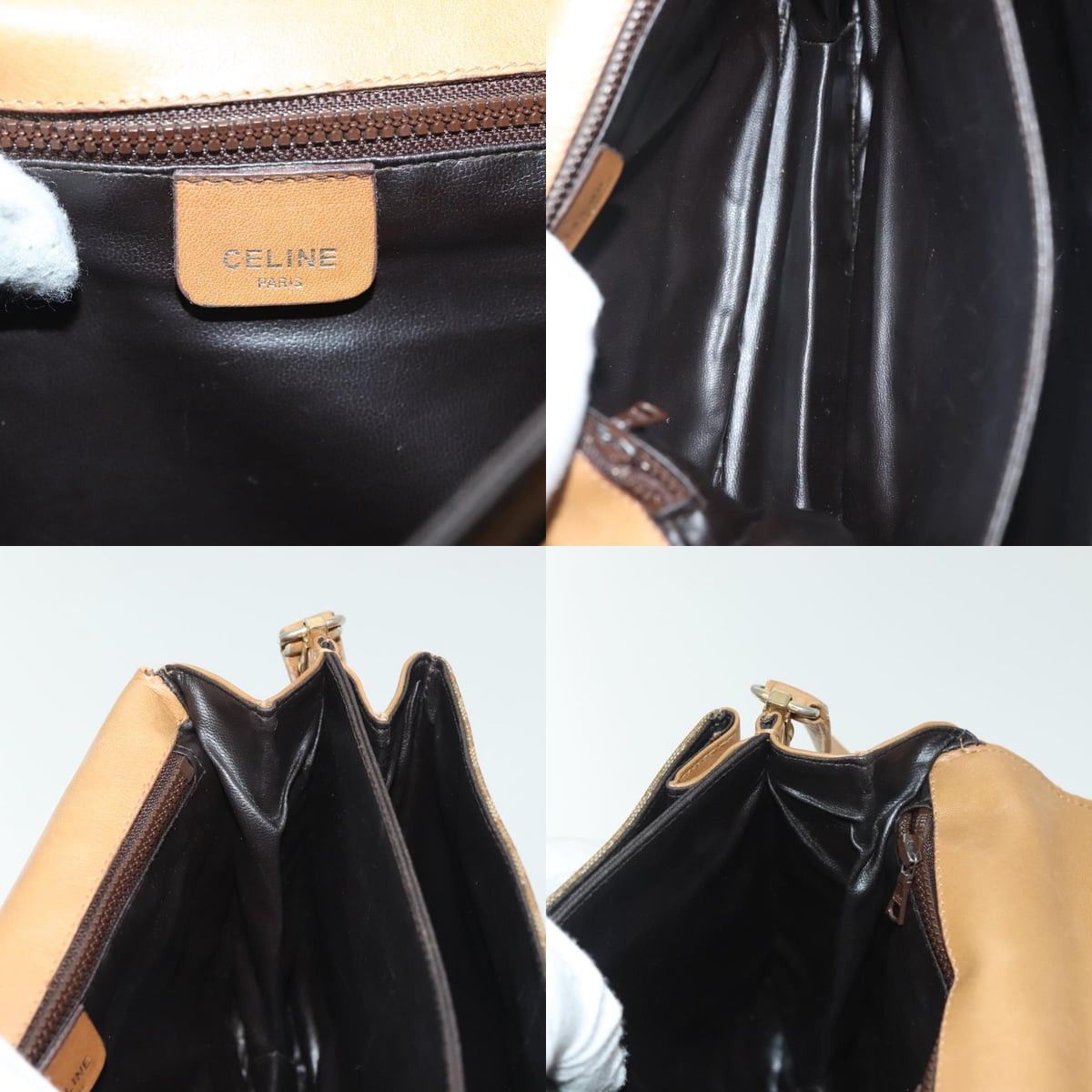 Celine CELINE Macadam Canvas Shoulder Bag Pvc Beige Gold Size ONE SIZE - 12 Thumbnail