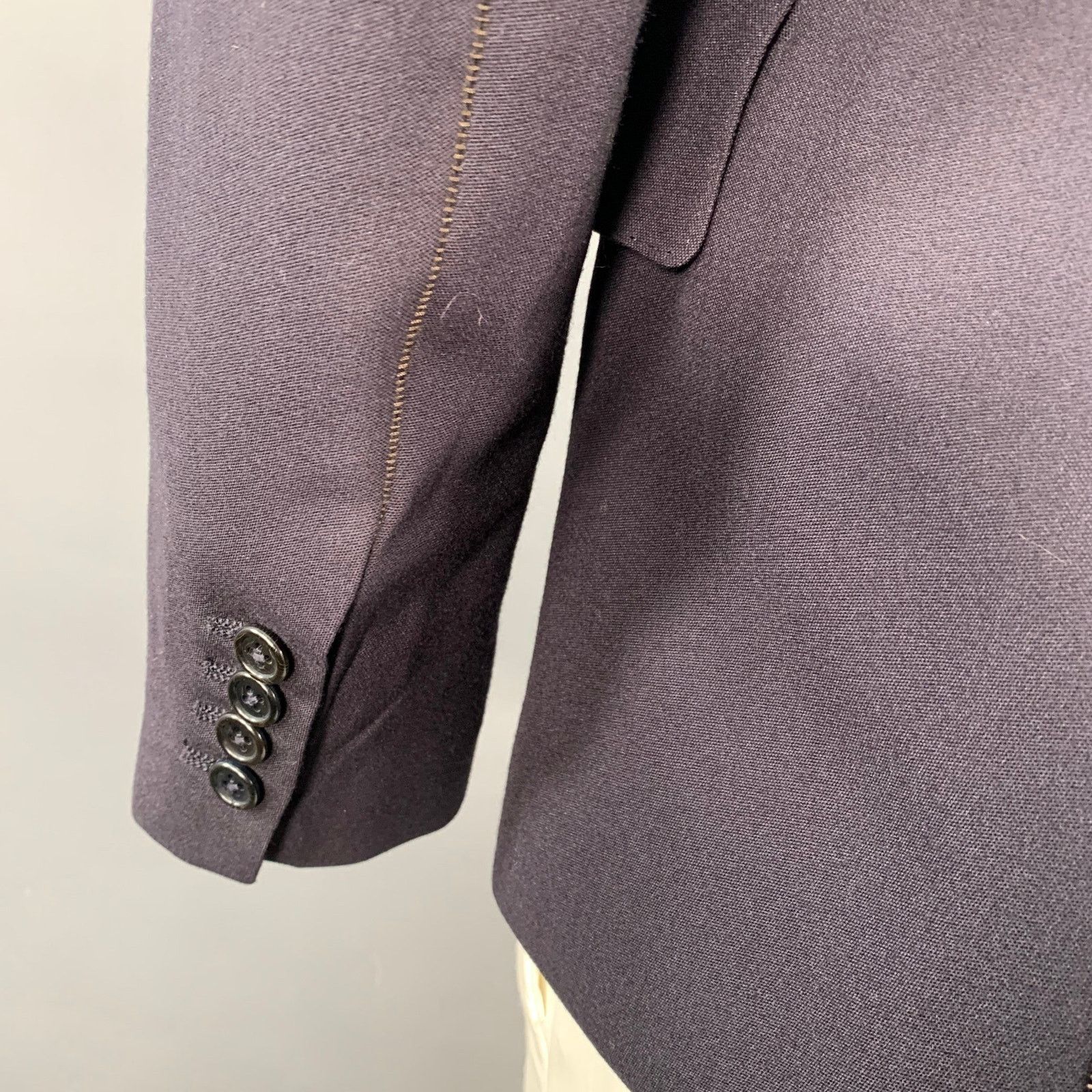 Paul Smith PAUL SMITH Size L Black Wool Notch Lapel Sport Coat Size 42R - 4 Thumbnail