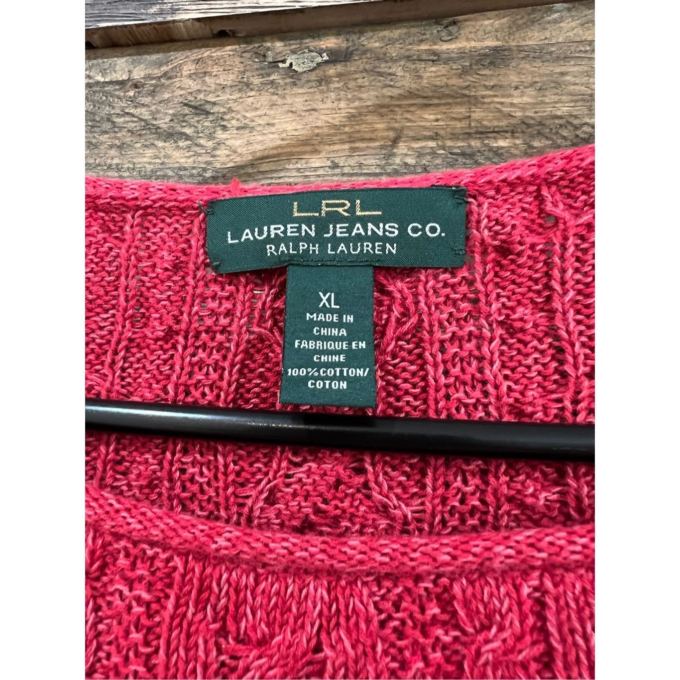 Lauren Ralph Lauren LRL Lauren Jeans Co Ralph Lauren Cotton Sweater Women’s Red Size XL / US 12-14 / IT 48-50 - 3 Thumbnail