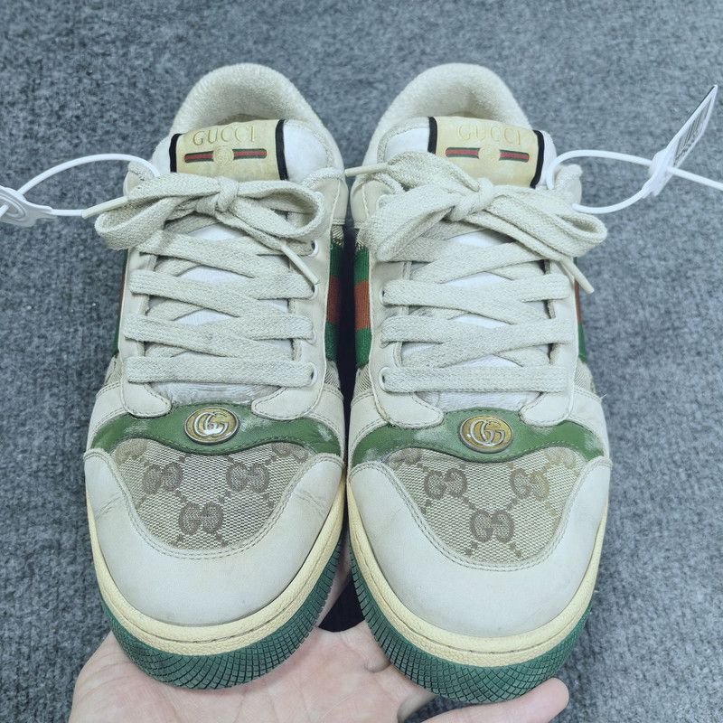 Gucci Gucci Screener Dirty Sneakers in Green and Beige - Size US 8.5 / EU 41-42 - 2 Thumbnail