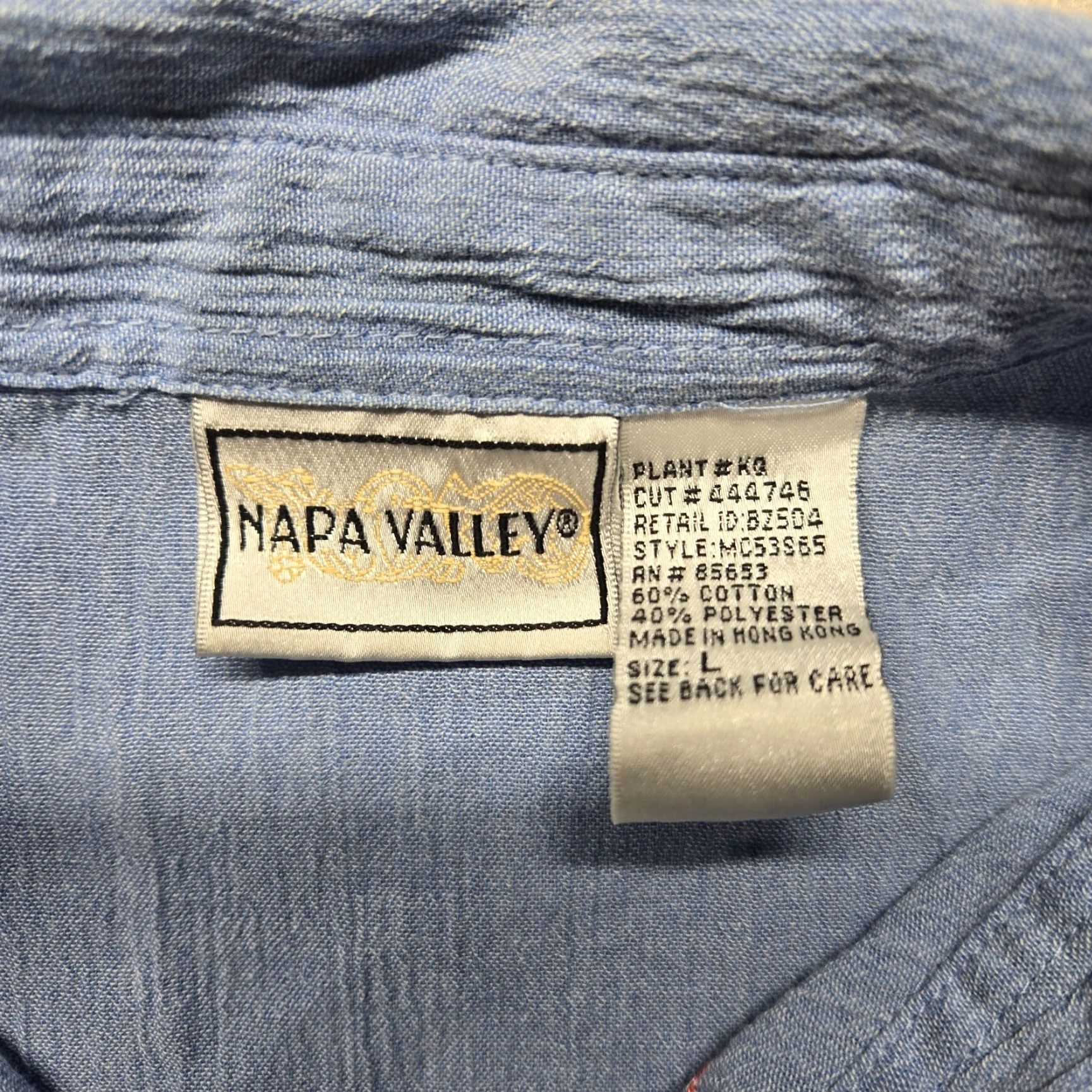 Vintage VINTAGE Napa Valley Shirt Adult Women's L Blue Embroidered Button-Up Long Sleeve Size L / US 10 / IT 46 - 3 Thumbnail