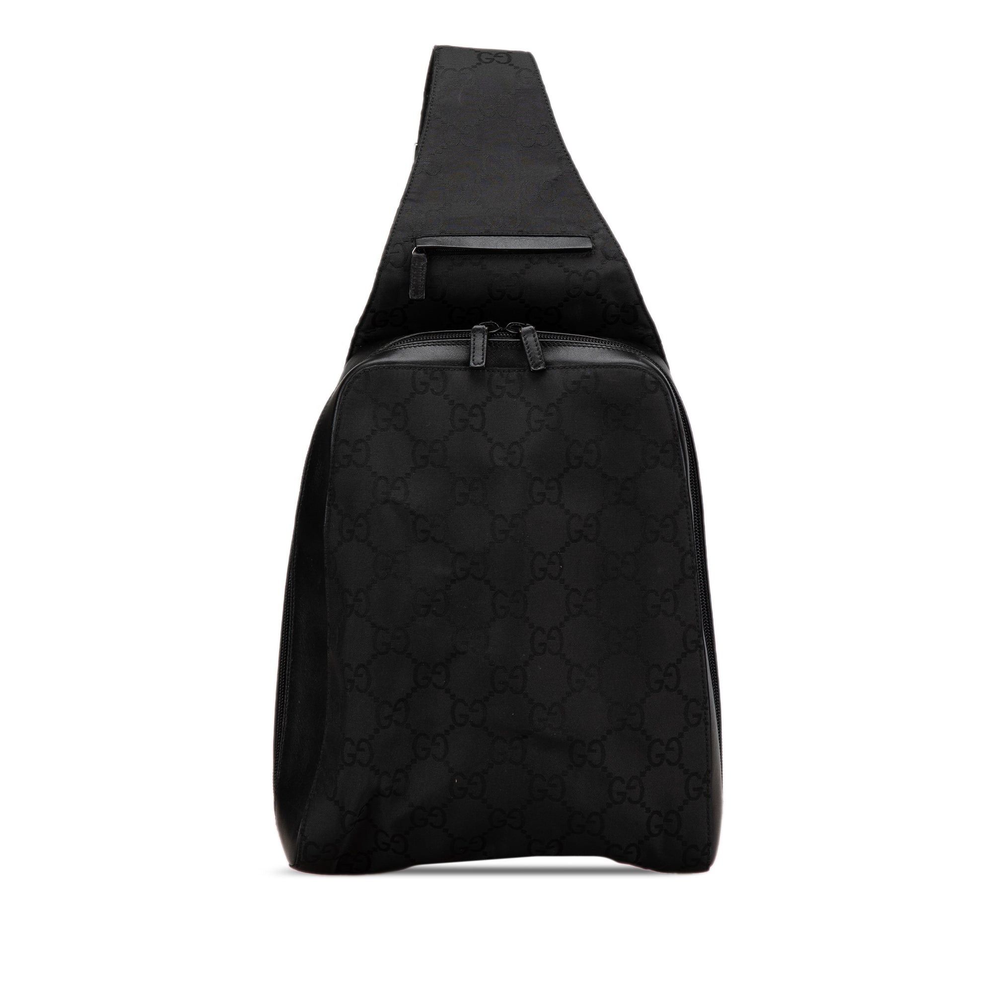 Gucci Gucci GG Nylon Sling Backpack Black Size ONE SIZE - 1 Thumbnail