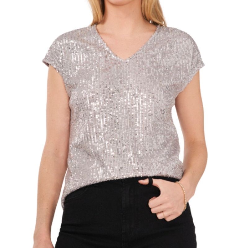 Vince Camuto Vince Camuto Sequin Blouse in Silver, Size XL Size XL / US 12-14 / IT 48-50 - 1 Preview