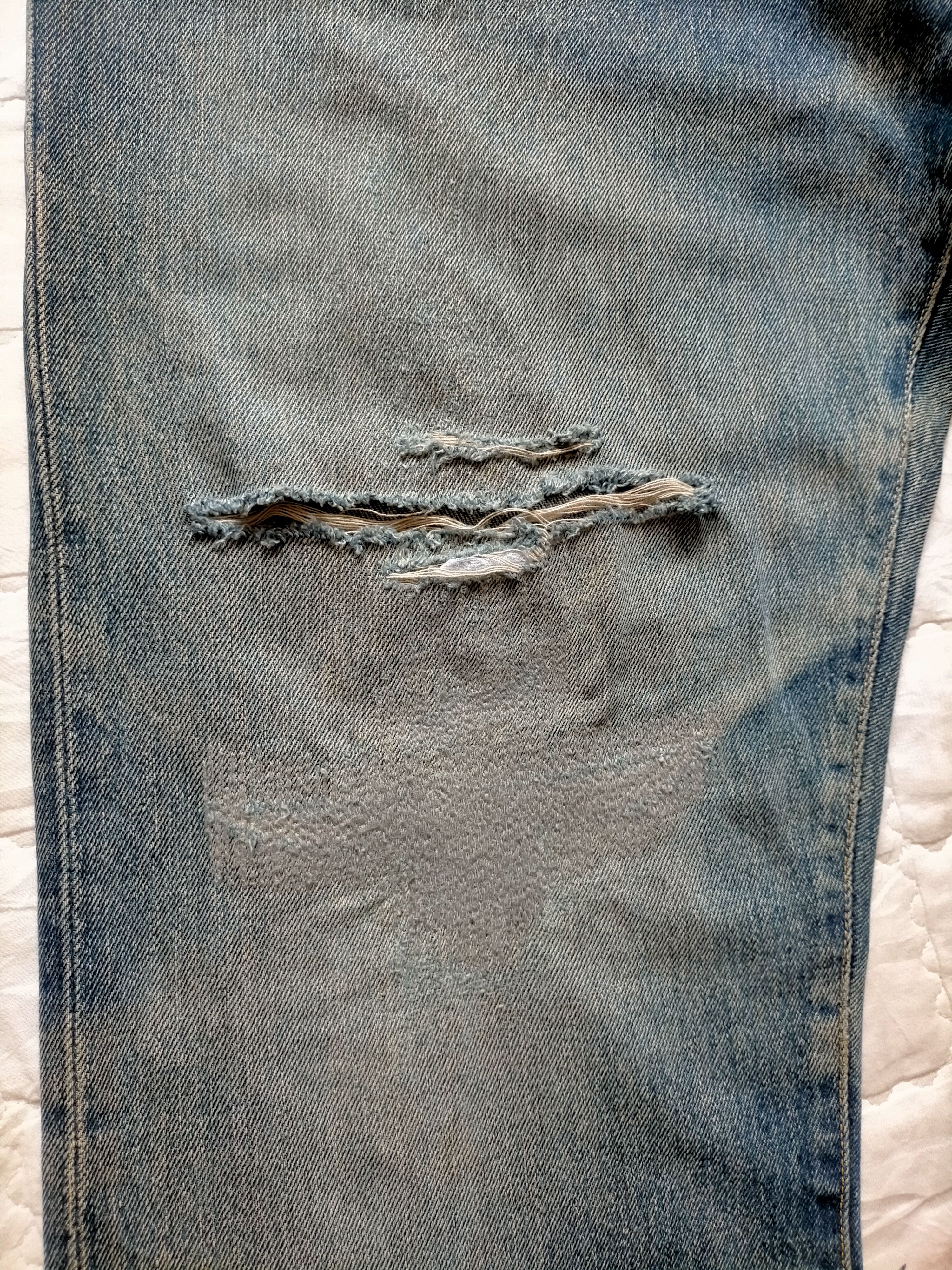 RRL Ralph Lauren RRL Ralph Lauren Selvedge Distressed Blue Jeans Size US 34 / EU 50 - 7 Thumbnail