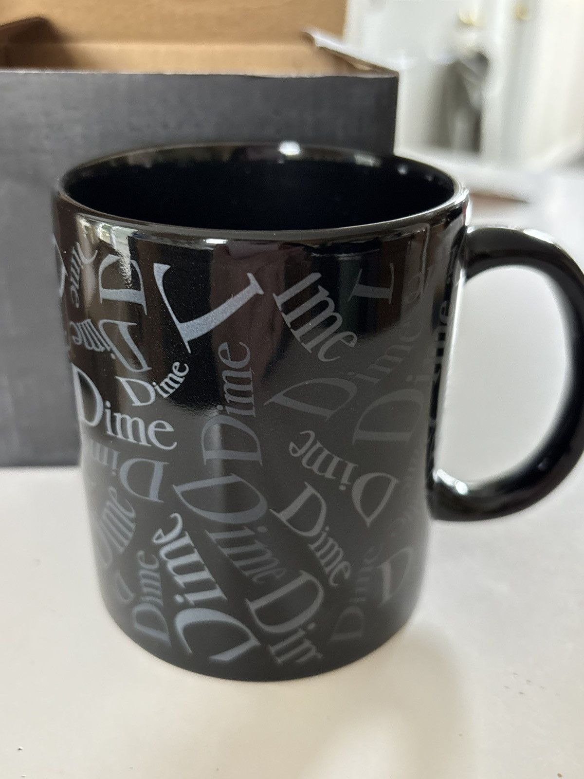 Dime Dime Skateboards Haha Repeat Logo Ceramic Mug in Black/Gray Size ONE SIZE - 2 Thumbnail