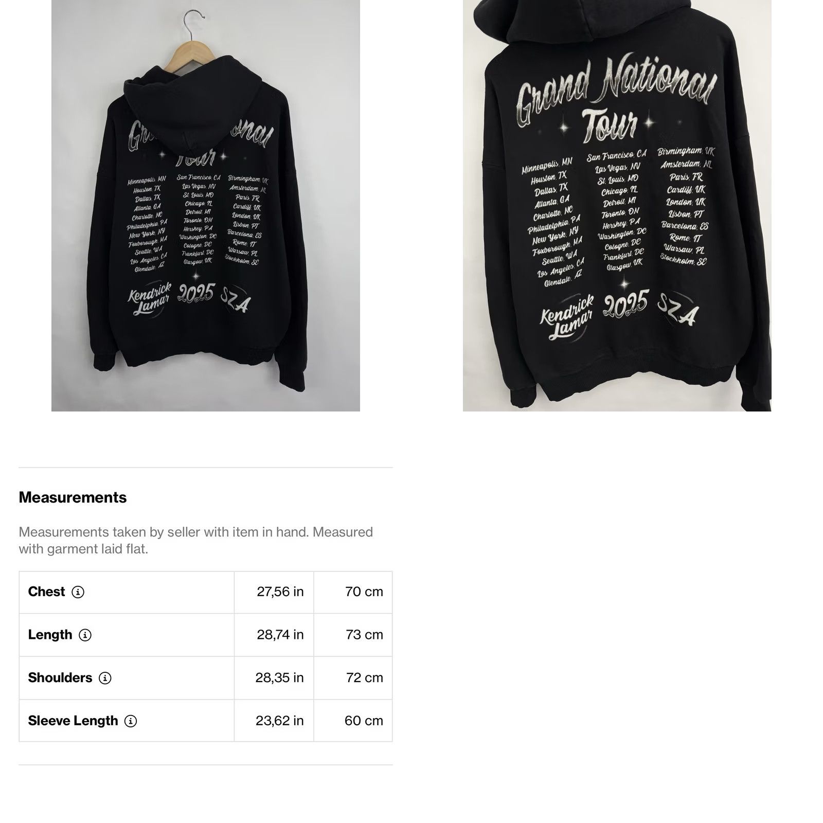 Vintage VINTAGE Kendrick Lamar SZA Grand National Tour GNX Lana SOS Gloria Hoodie Mens M Black Pullover GNX Tour Merch Size US M / EU 48-50 / 2 - 8 Thumbnail