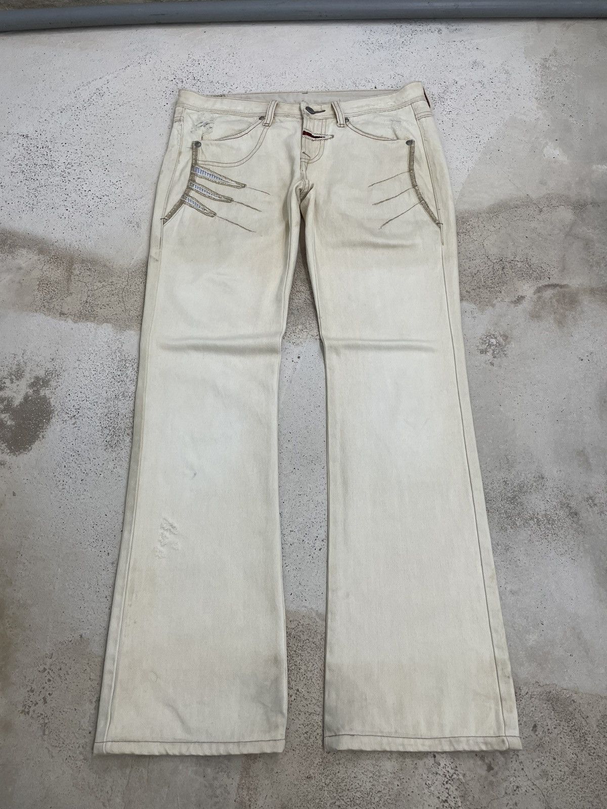 Designer Marithé Fràncois Girbaud Le Jean Rusty Black Washed Flate Size US 31 - 2 Thumbnail