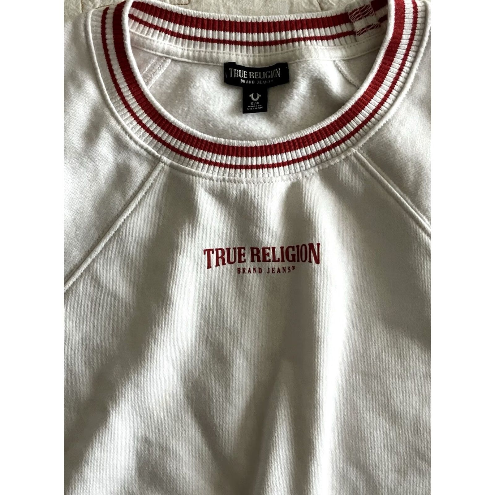 True Religion True Religion Crop Top Shirt Women S White Short Sleeve Crewneck Ringer Pullover Casual Party/Cocktail Travel Size S / US 4 / IT 40 - 2 Thumbnail