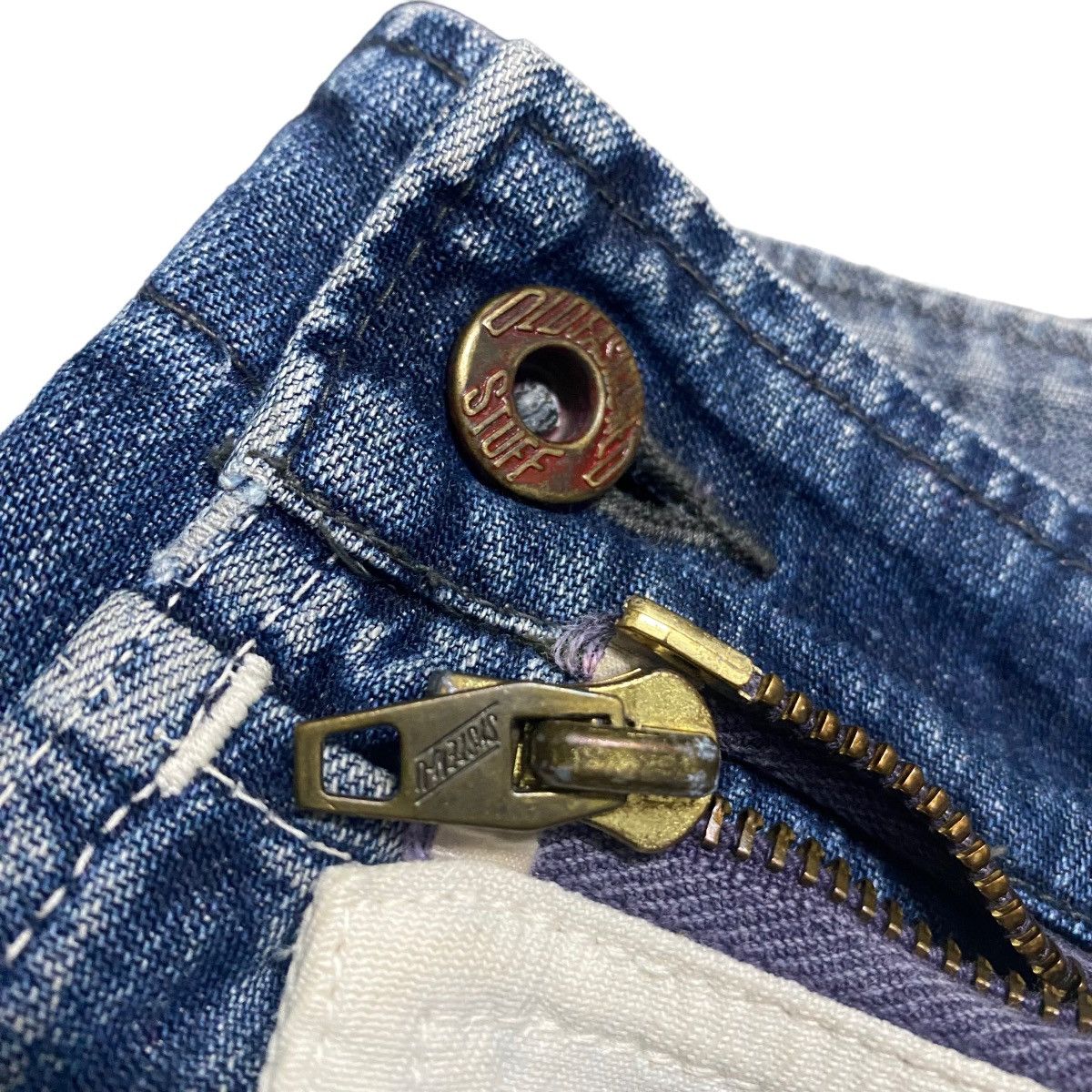 Japanese Brand Vintage Bartack Denim Work Pants Size US 31 - 18 Thumbnail