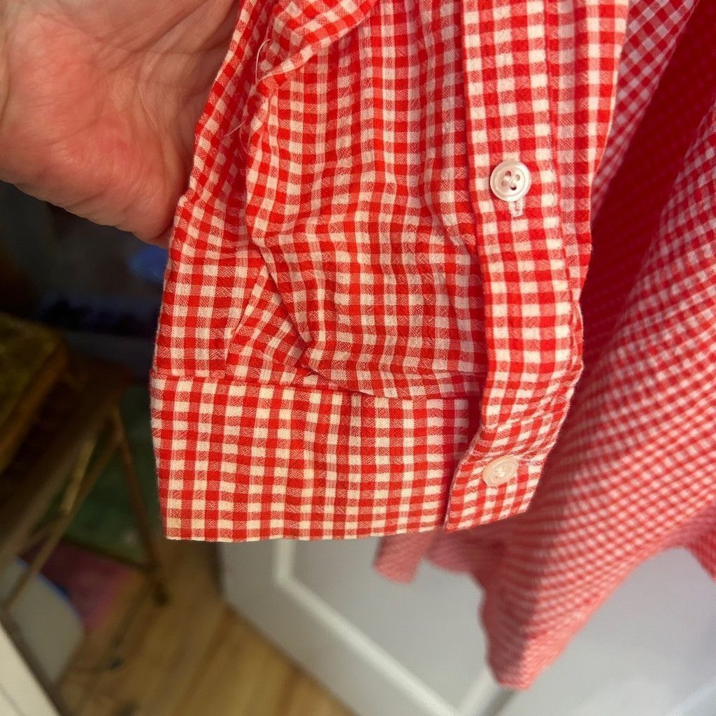 Anne Klein Women's Anne Klein Shirt XL Red White Gingham Size XL / US 12-14 / IT 48-50 - 4 Thumbnail