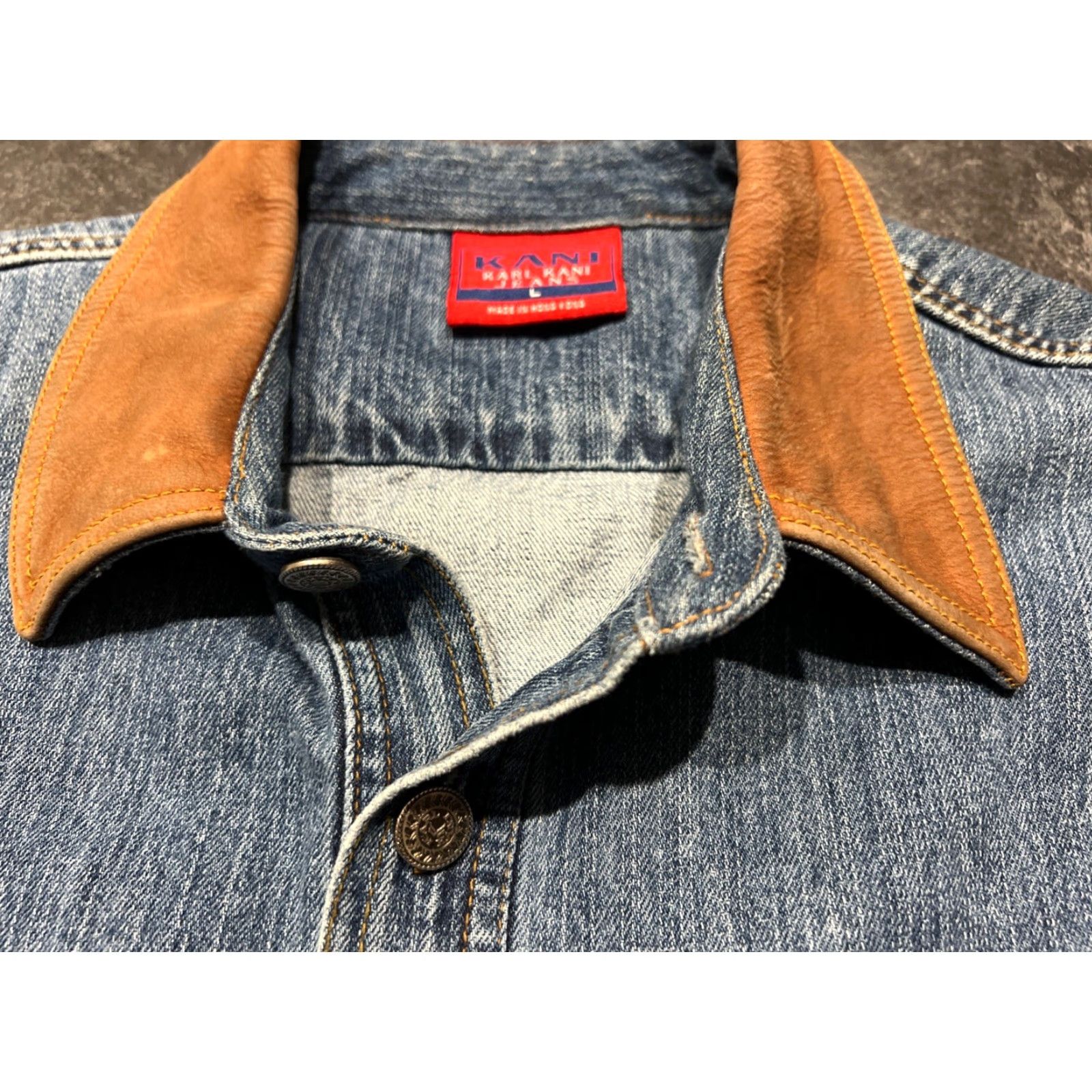 Karl Kani VINTAGE Karl Kani Denim Vest L Jeans L Blue 90s Hip Hop Baggy Pockets Casual Men Vest Mens White? Wait. Size US 33 - 6 Thumbnail