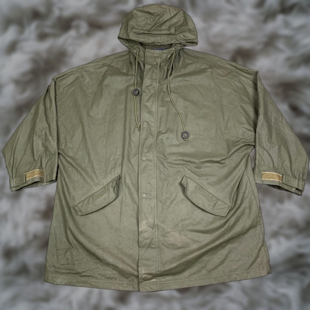 VINTAGE Ralph Lauren Military Jacket Mens Small Green Polyurethane Parka Jacket