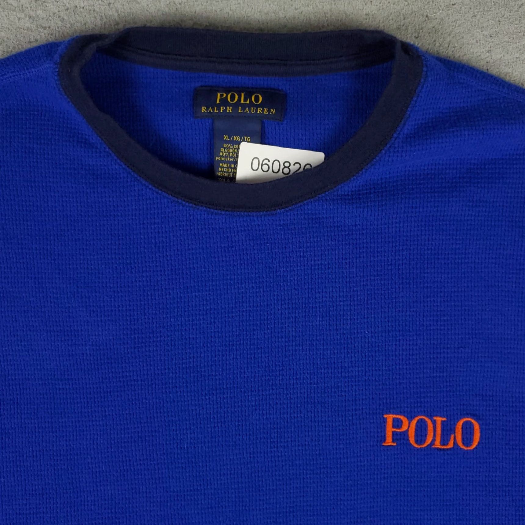 Ralph Lauren Ralph Lauren Colorblock Thermal T-Shirt Mens XL Blue Orange Long Sleeve Crew Neck Size US XL / EU 56 / 4 - 2 Thumbnail