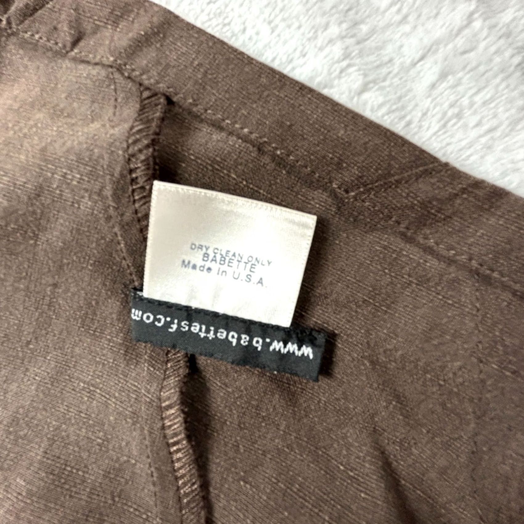 Vintage Babette Blazer Jacket Womens Brown Silk Linen Medium Pockets Lightweight USA Size M / US 6-8 / IT 42-44 - 5 Thumbnail