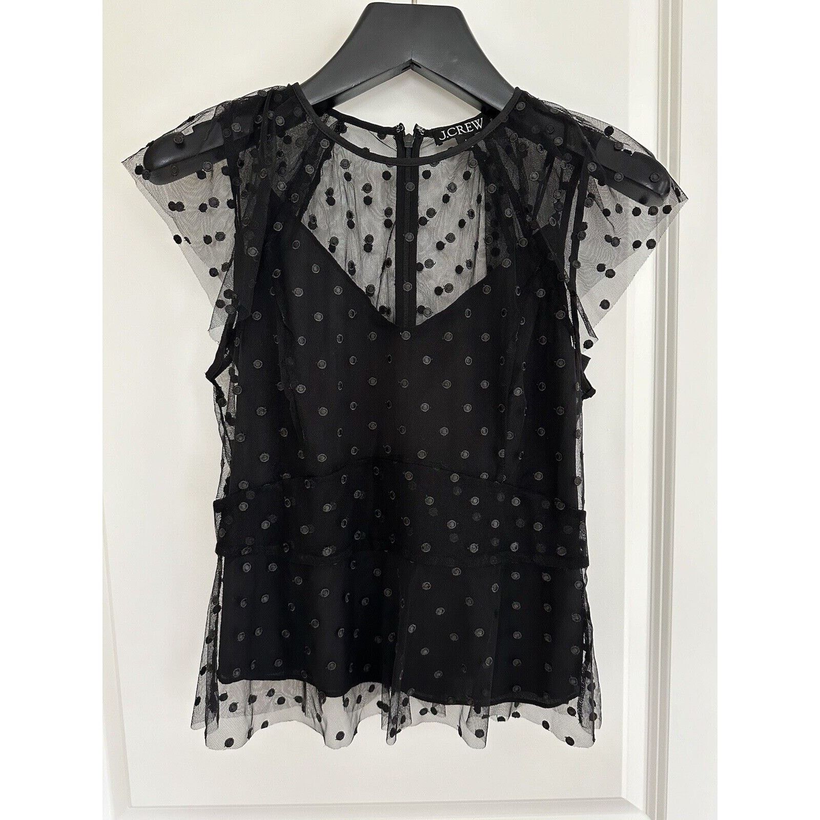 J.Crew J.CREW Black Peplum Formal Top Dotted Tulle Size 6 New Size M / US 6-8 / IT 42-44 - 1 Thumbnail