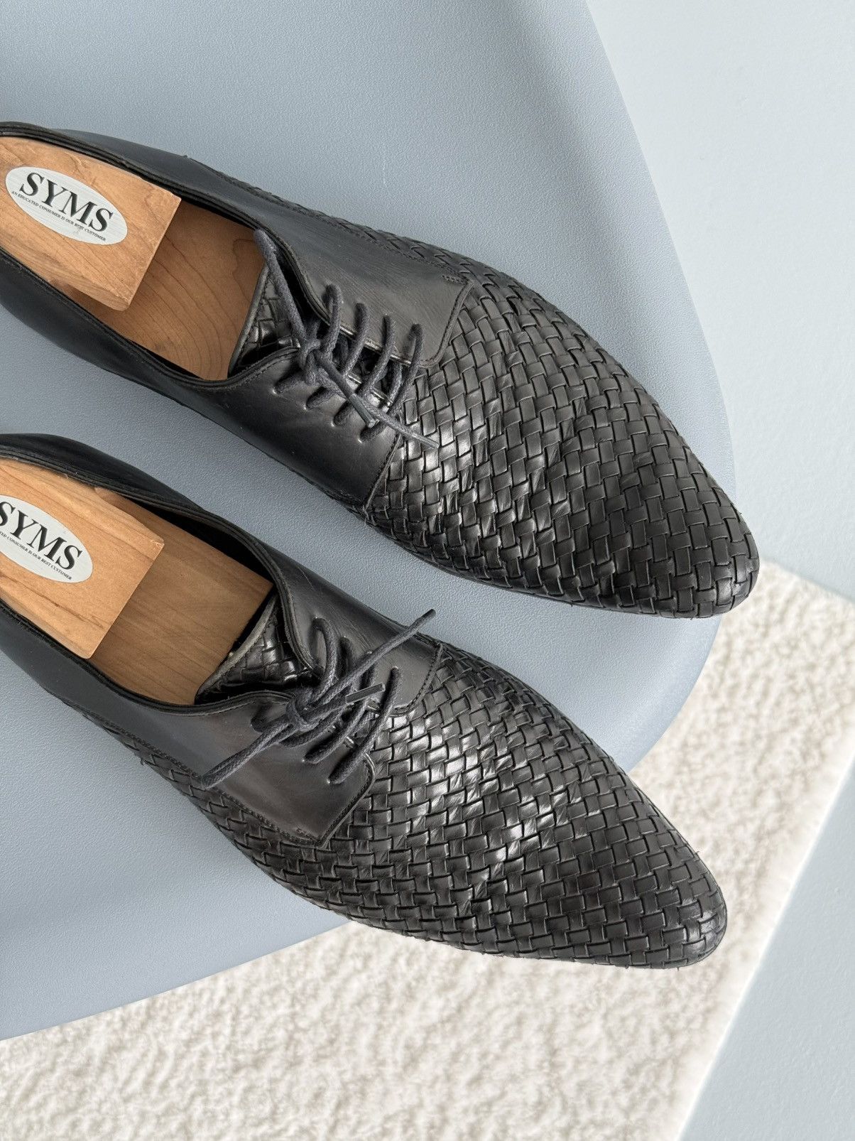 Dolce & Gabbana Dolce & Gabbana Intrecciato Woven Leather Derby Shoes Black Size US 10 / EU 43 - 9 Thumbnail