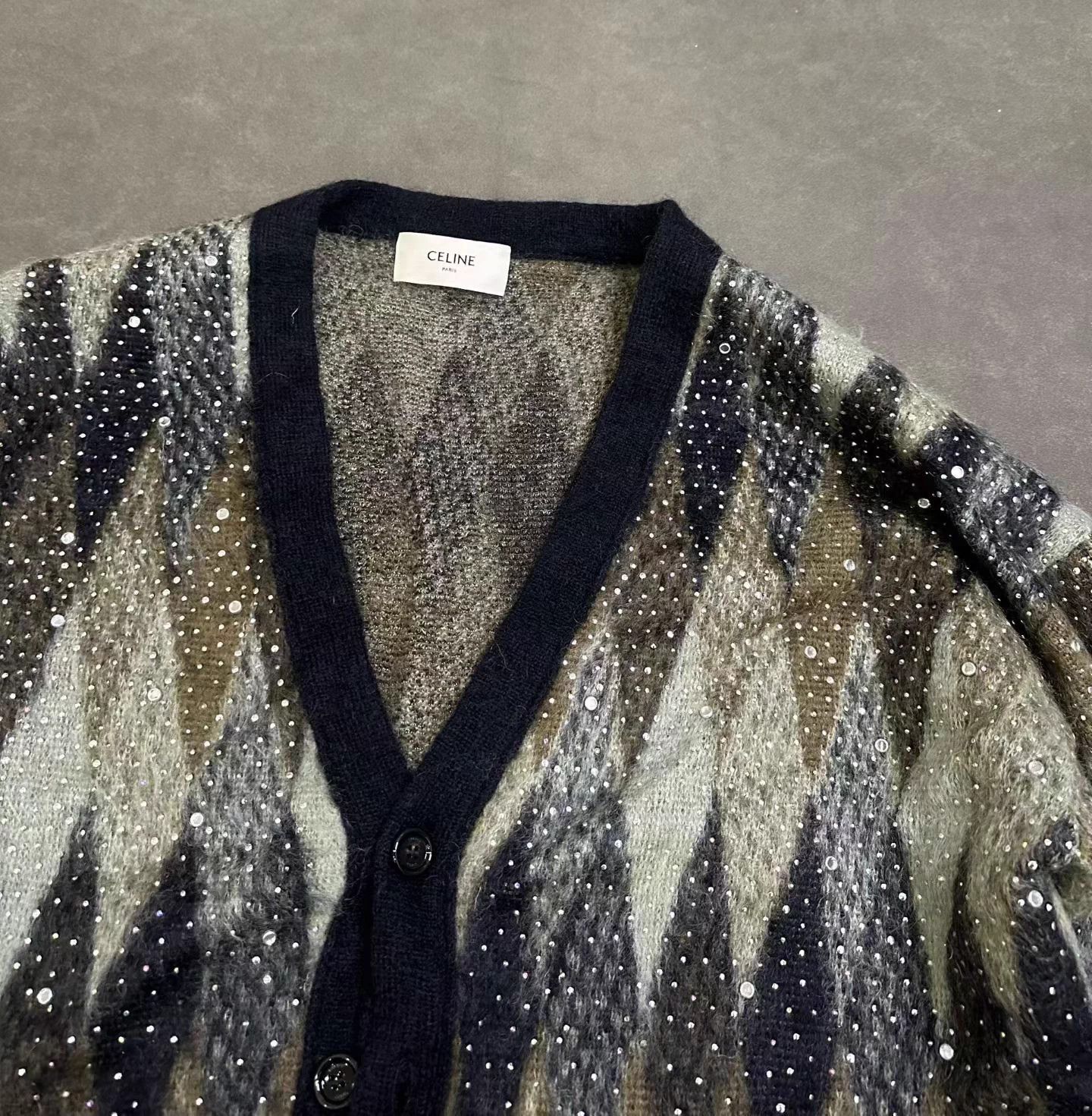 Celine Celine Hedi FW22 Sequin Mohair Long Cardigan XXL Size US XXL / EU 58 / 5 - 3 Thumbnail