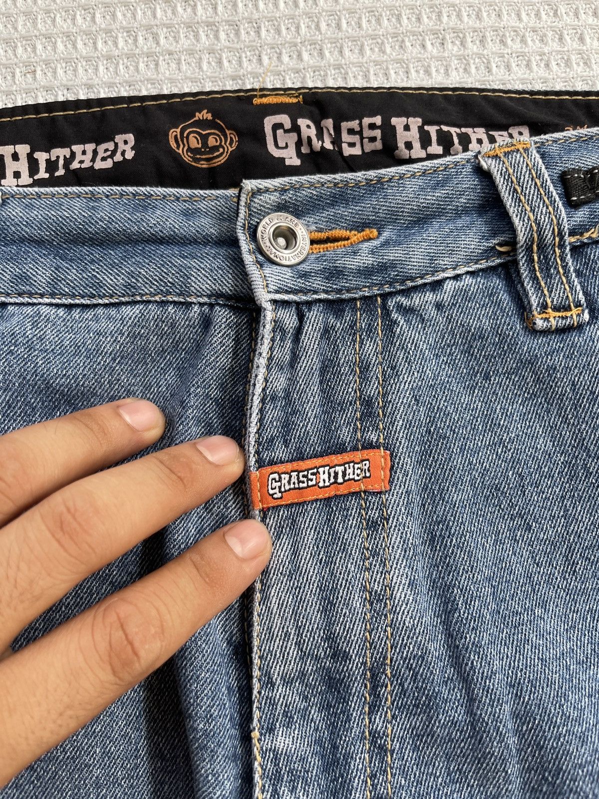 Southpole Last Drop🔥Rare🔥GRASS HITHER Cargo Multipocket Jeans Size US 37 - 14 Thumbnail