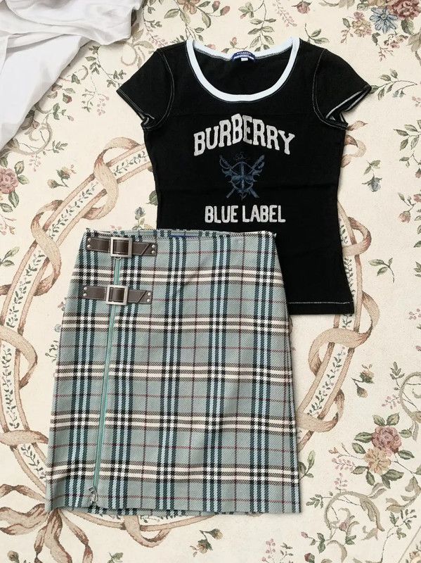 Burberry Burberry Blue Label Checkered Cotton Skirt Size 23" - 1 Thumbnail