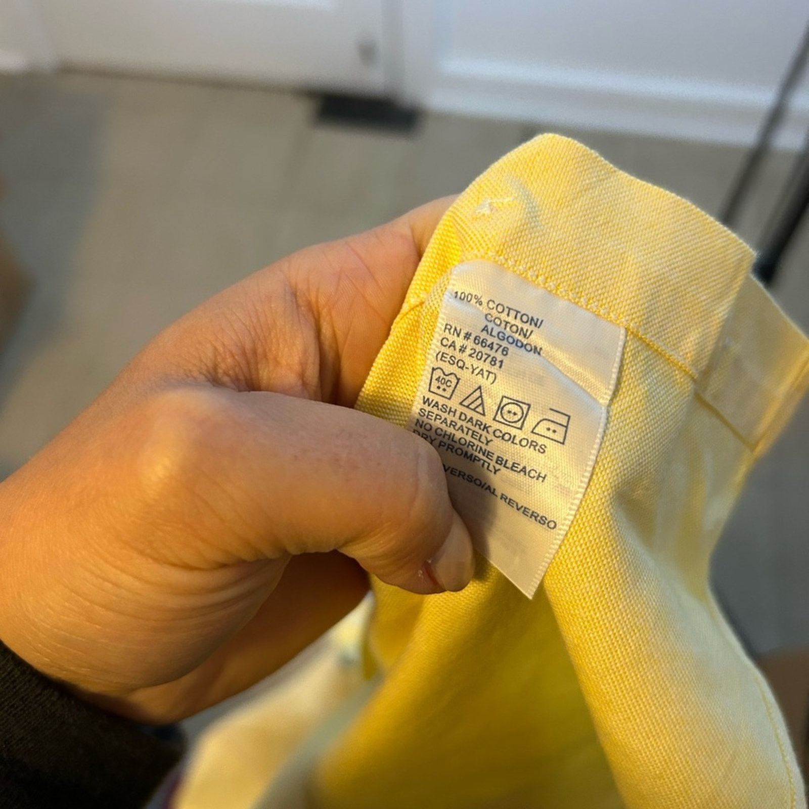 Tommy Hilfiger Tommy Hilfiger Vintage Poppy Yellow Cotton Button Down Shirt Size M / US 6-8 / IT 42-44 - 4 Thumbnail