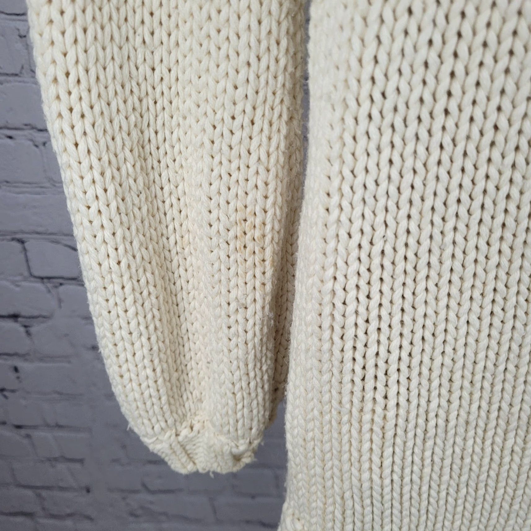 Old Navy VINTAGE Old Navy Ivory Wool Blend Chunky Open Knit Long Sleeve Sweater Dress S Size S / US 4 / IT 40 - 6 Thumbnail