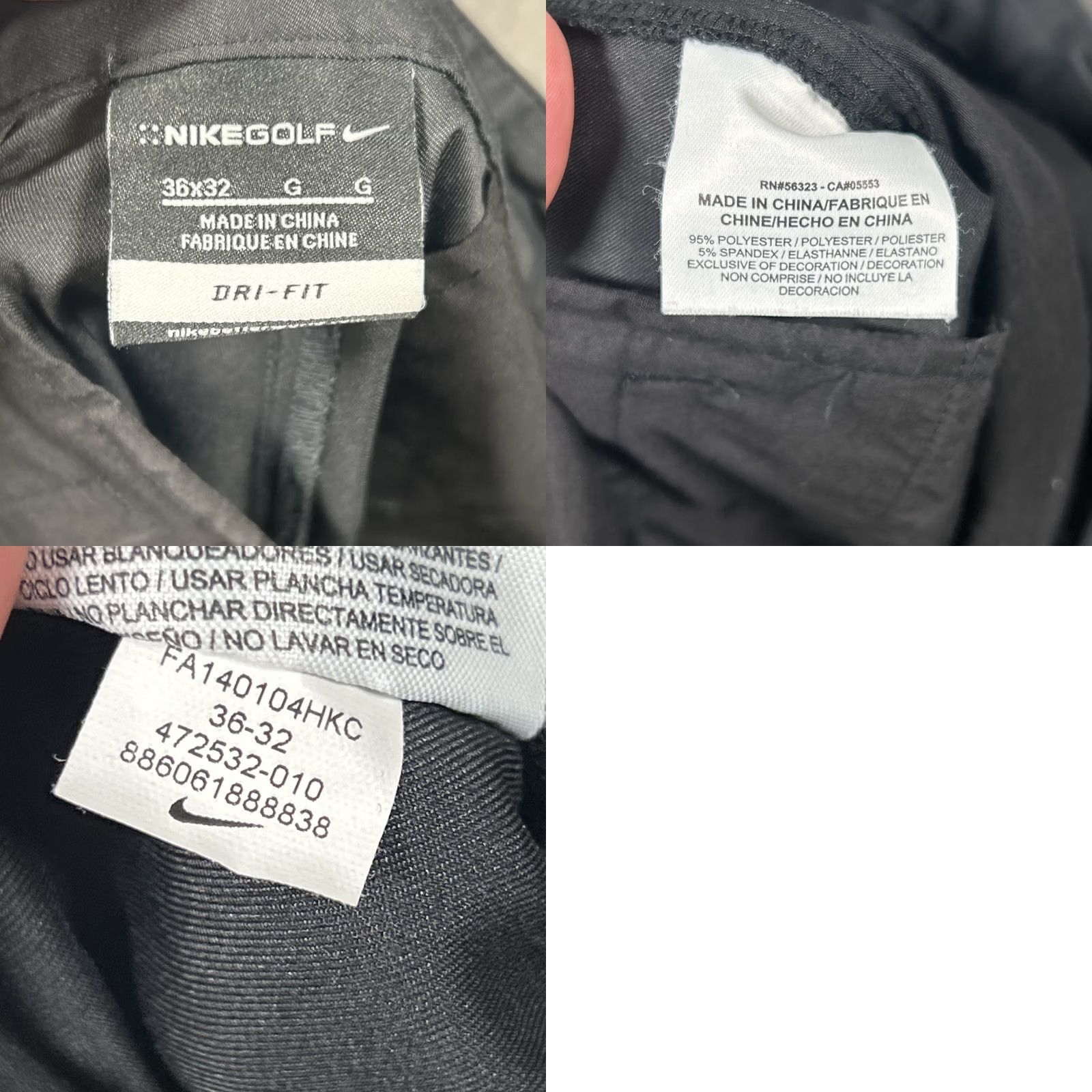 Nike Nike Golf Pants Mens 38x34 Black Dri-FIT Performance Stretch Flat Front Slash Pockets Size US 38 / EU 54 - 8 Thumbnail