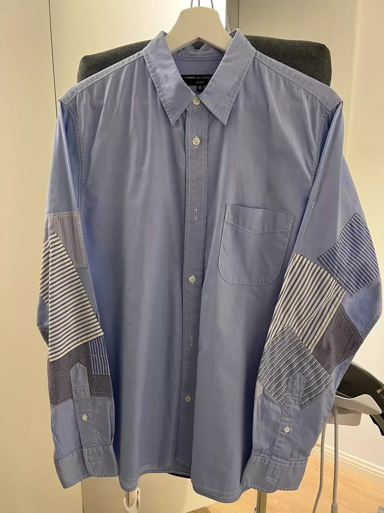 Comme des Garcons Comme Des Garcons Light blue patchwork shirt 2502-Nextarro Size US M / EU 48-50 / 2 - 1 Thumbnail