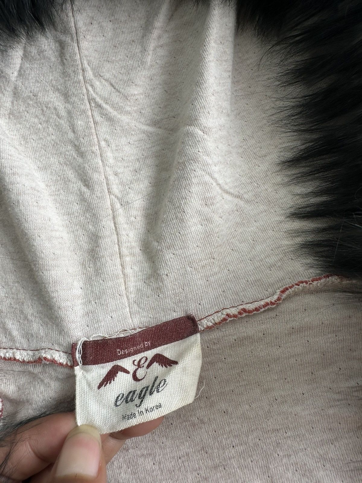 20471120 DISTRESSED EAGLE Zip FUR HOODIE PUNK STYLE Size US XS / EU 42 / 0 - 9 Thumbnail