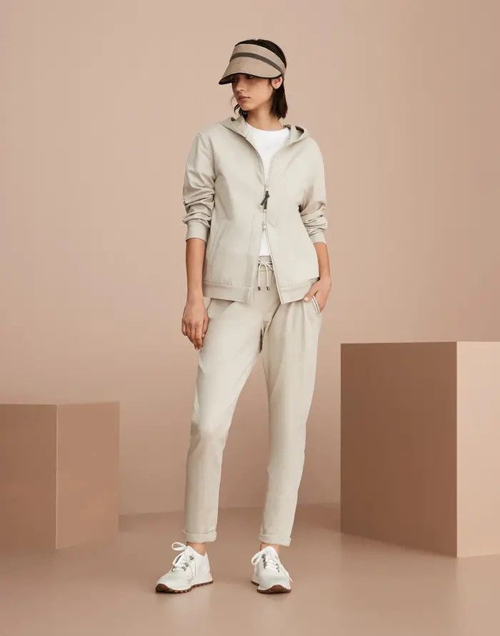 Brunello Cucinelli o1w1db10825 Woman Sport Pants in Open Grey Size 26" / US 2 / IT 38 - 3 Thumbnail