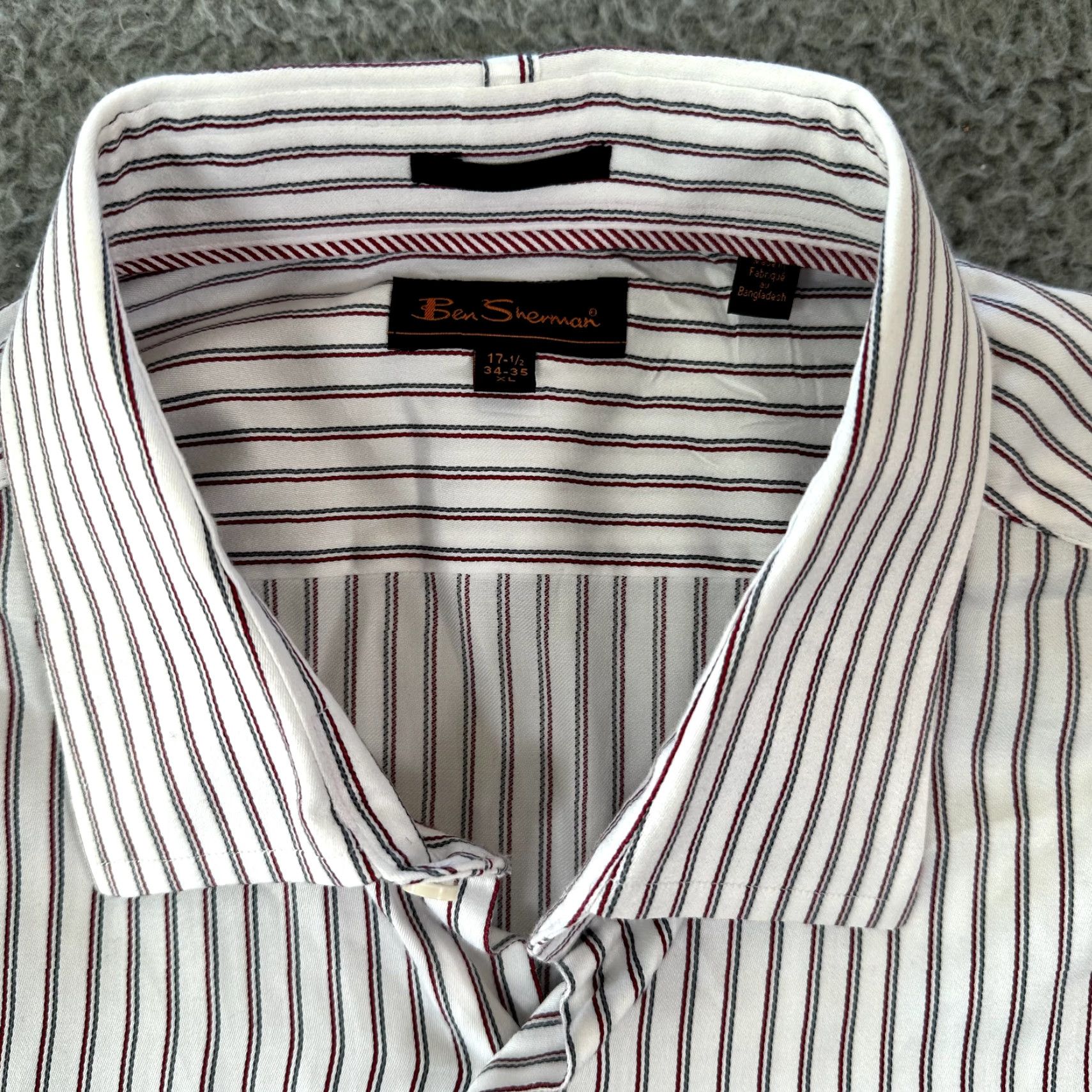 Ben Sherman Ben Sherman Dress Shirt Men XL Multicolor Striped Button Up Long Sleeve Cuffed Size 46R - 7 Thumbnail